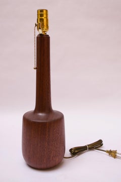 Danish Modern Sculptural Solid Teak Table Lamp
