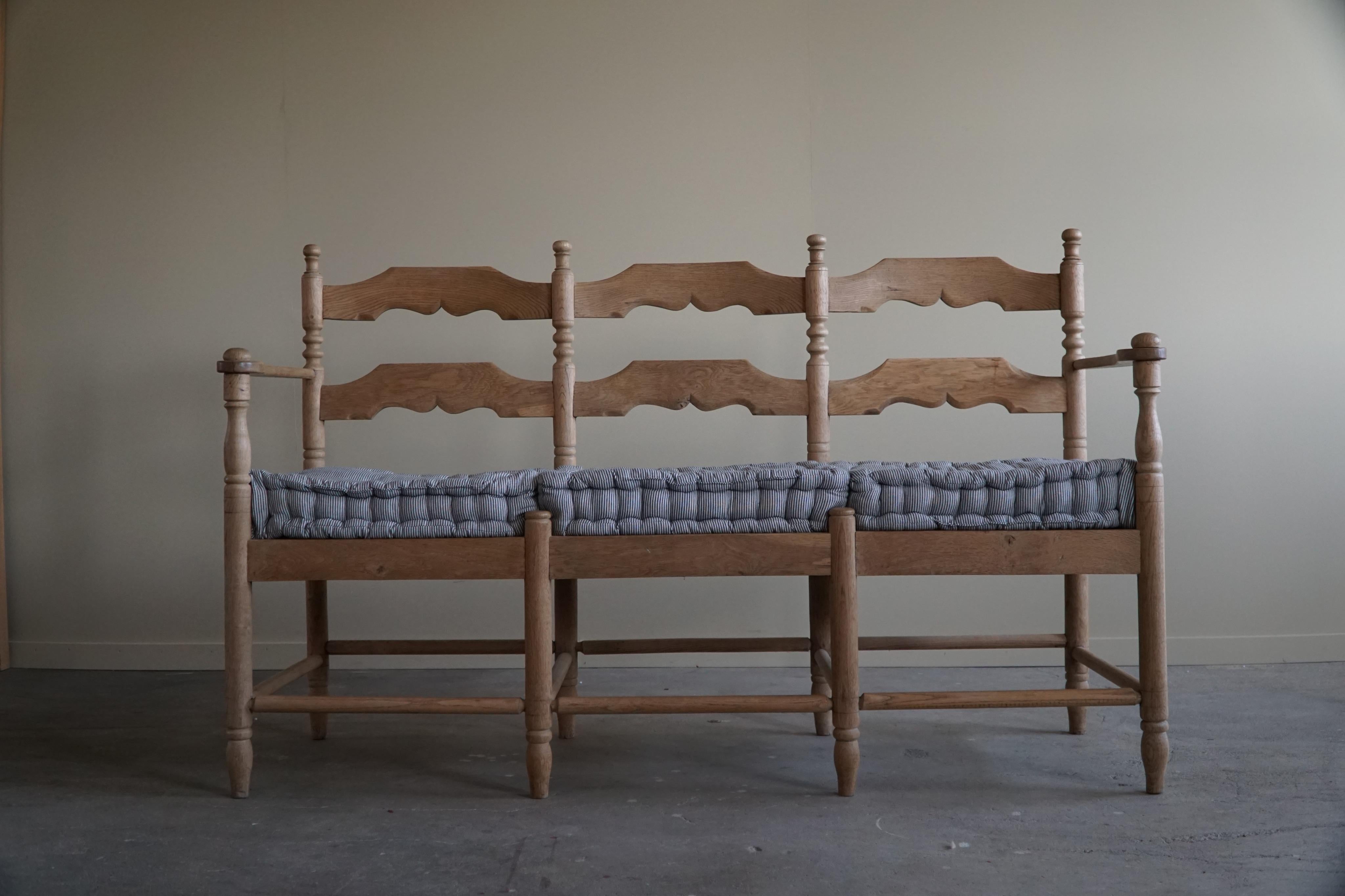 Hand-Crafted Danish Modern, Sculptural Three Seater Sofa / Bench, Made by Hans Dau, 1950s For Sale