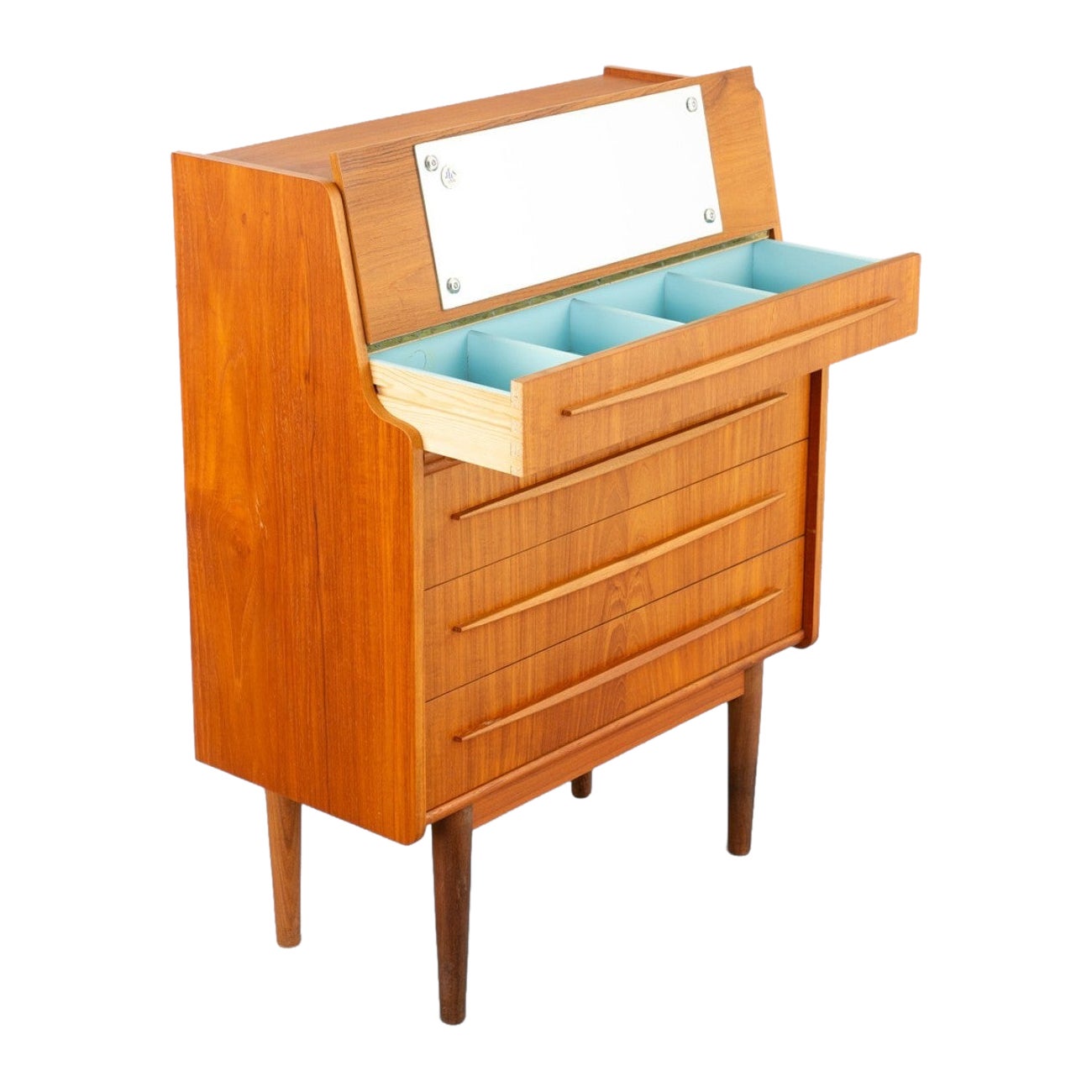 Bureau secrétaire moderne danois en teck