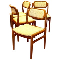 Danish Modern Set of 4 Solid Teak Dining Chairs