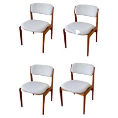 Danish Modern Set of 4 Solid Teak Dining Chairs