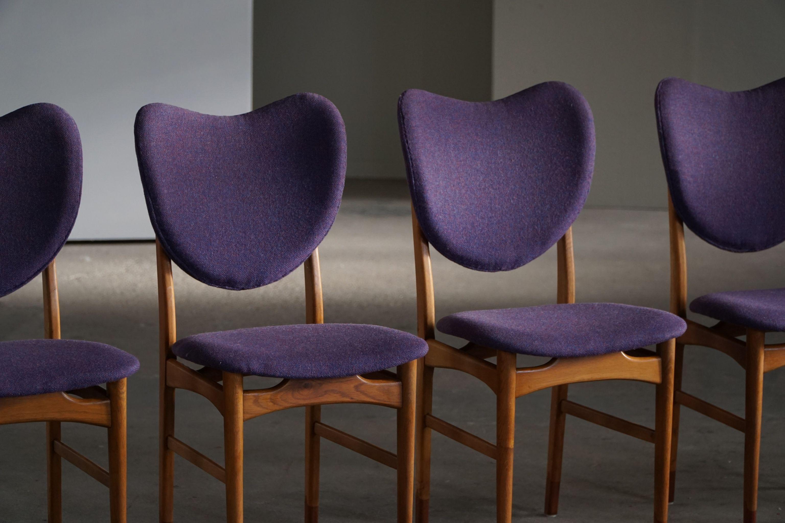Danish Modern, Set of 6 Chairs in Teak & Oak, Nils and Eva Koppel, 1950s 13