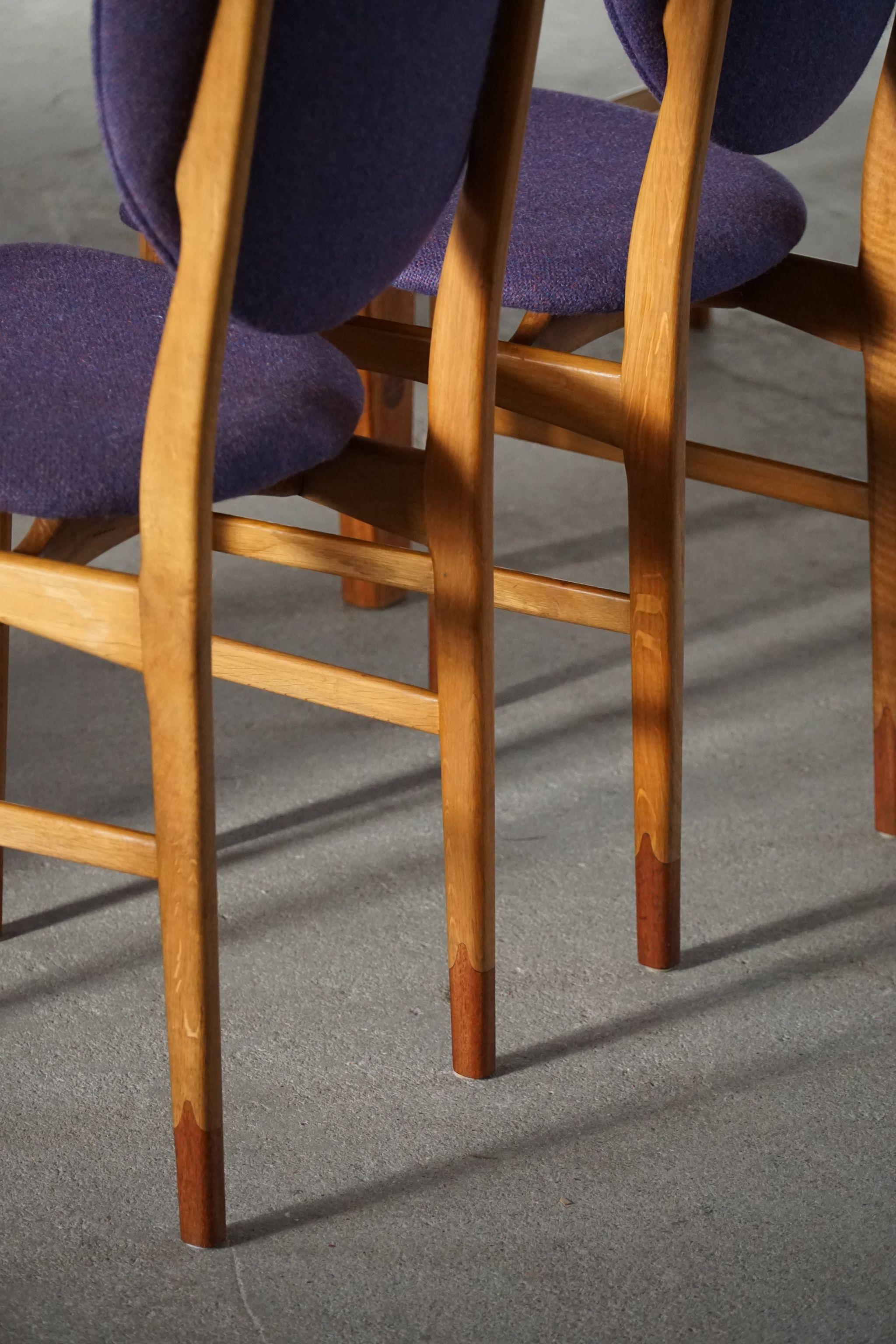 20th Century Danish Modern, Set of 6 Chairs in Teak & Oak, Nils and Eva Koppel, 1950s