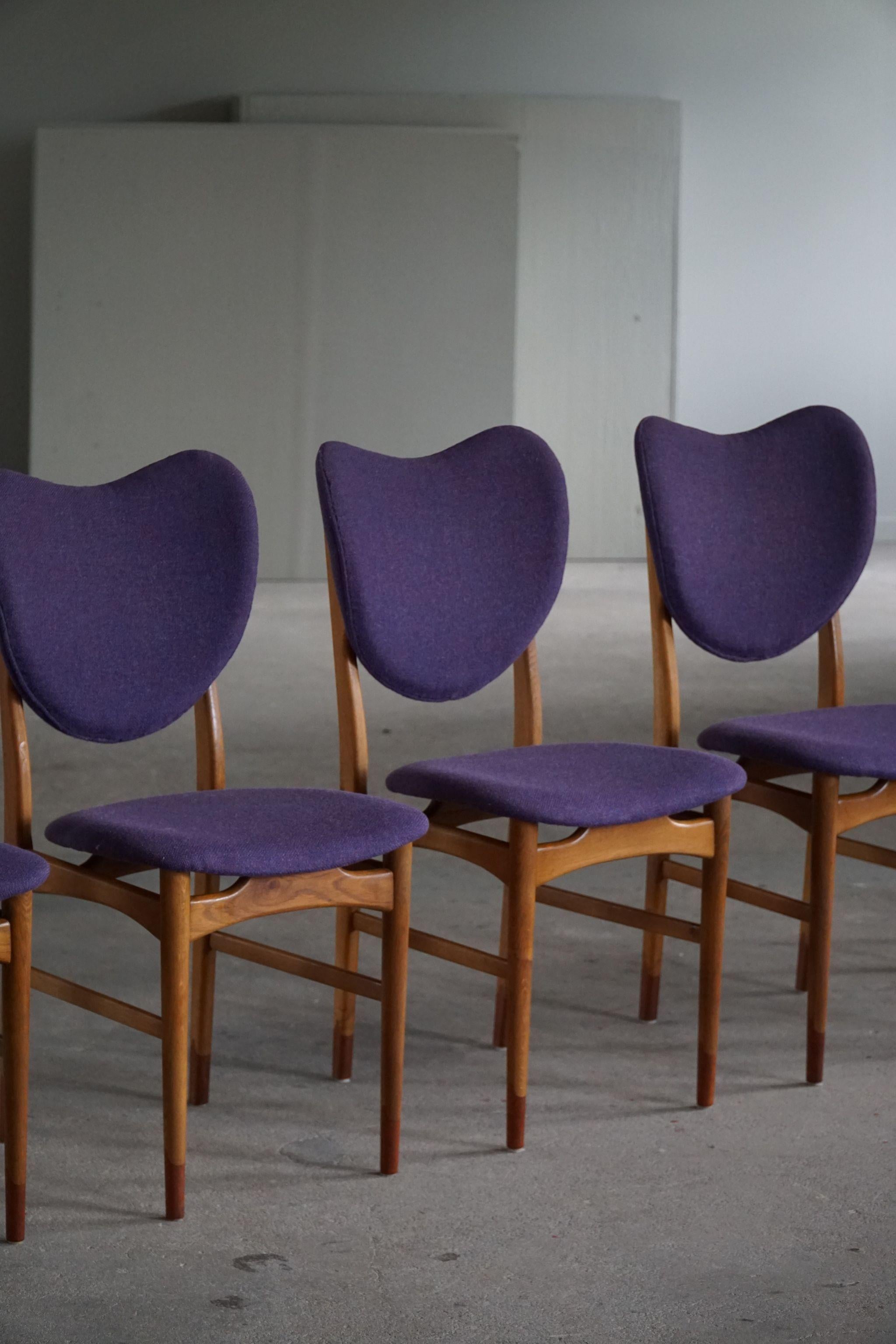 Danish Modern, Set of 6 Chairs in Teak & Oak, Nils and Eva Koppel, 1950s 3