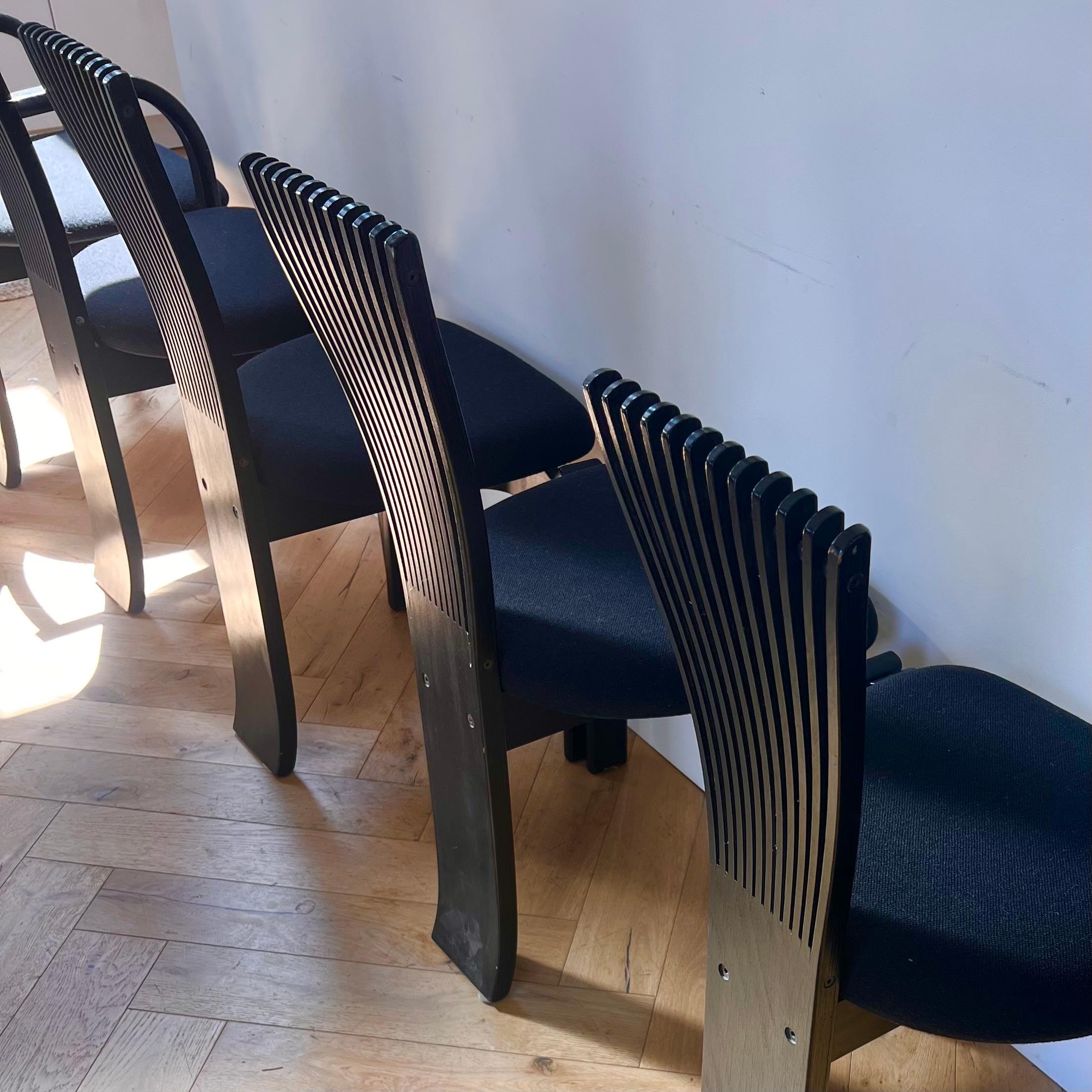 Danish Modern Set of 6 Torstein Nilsen for Westnofa Dining Chairs, 1970s 2