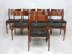 Ensemble moderne danois de 8 chaises de salle à manger en teck par Funder-Schmidt & Madsen