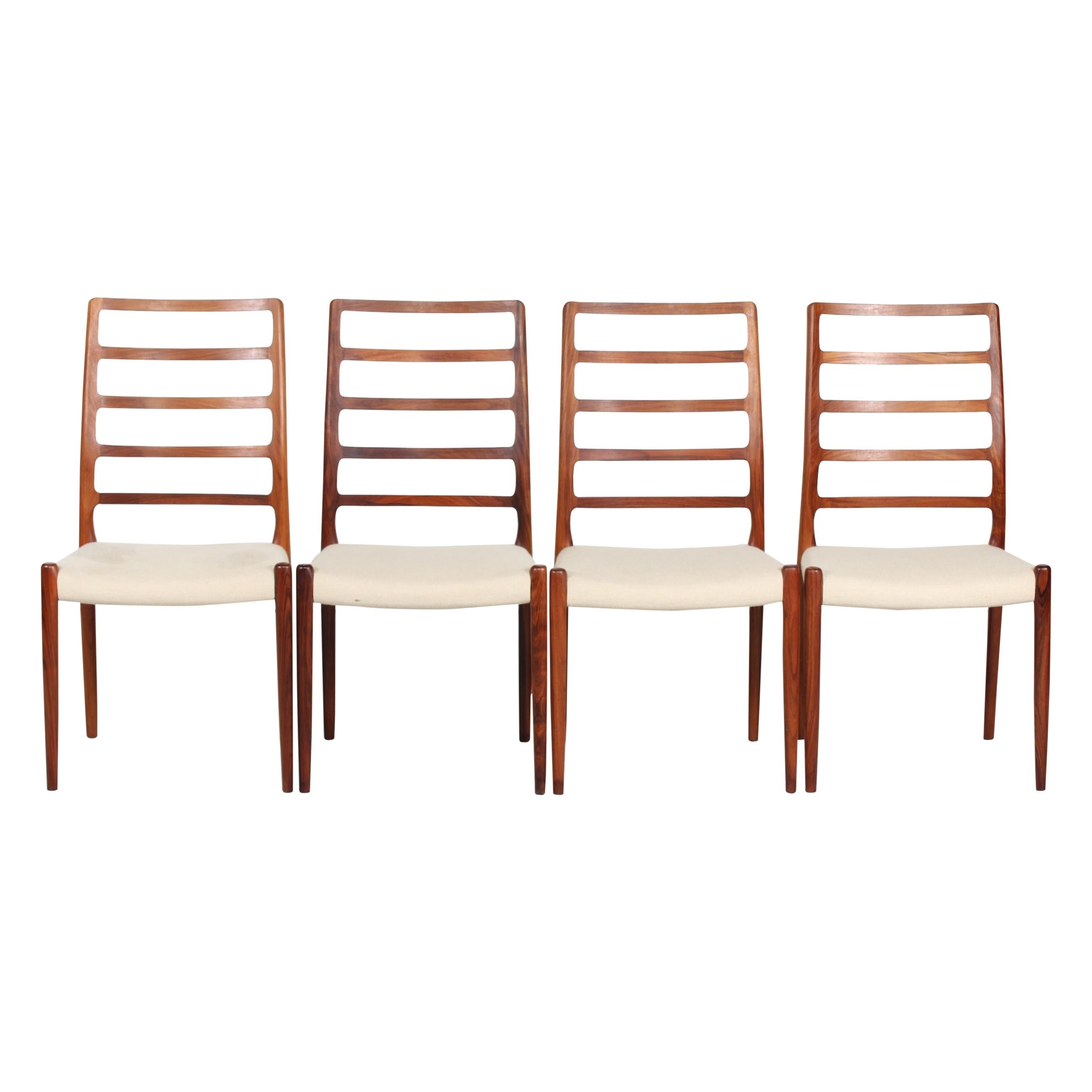 Danish Modern Set of Four Dining Chairs Designed by N.O. Møller for J.L. Møller