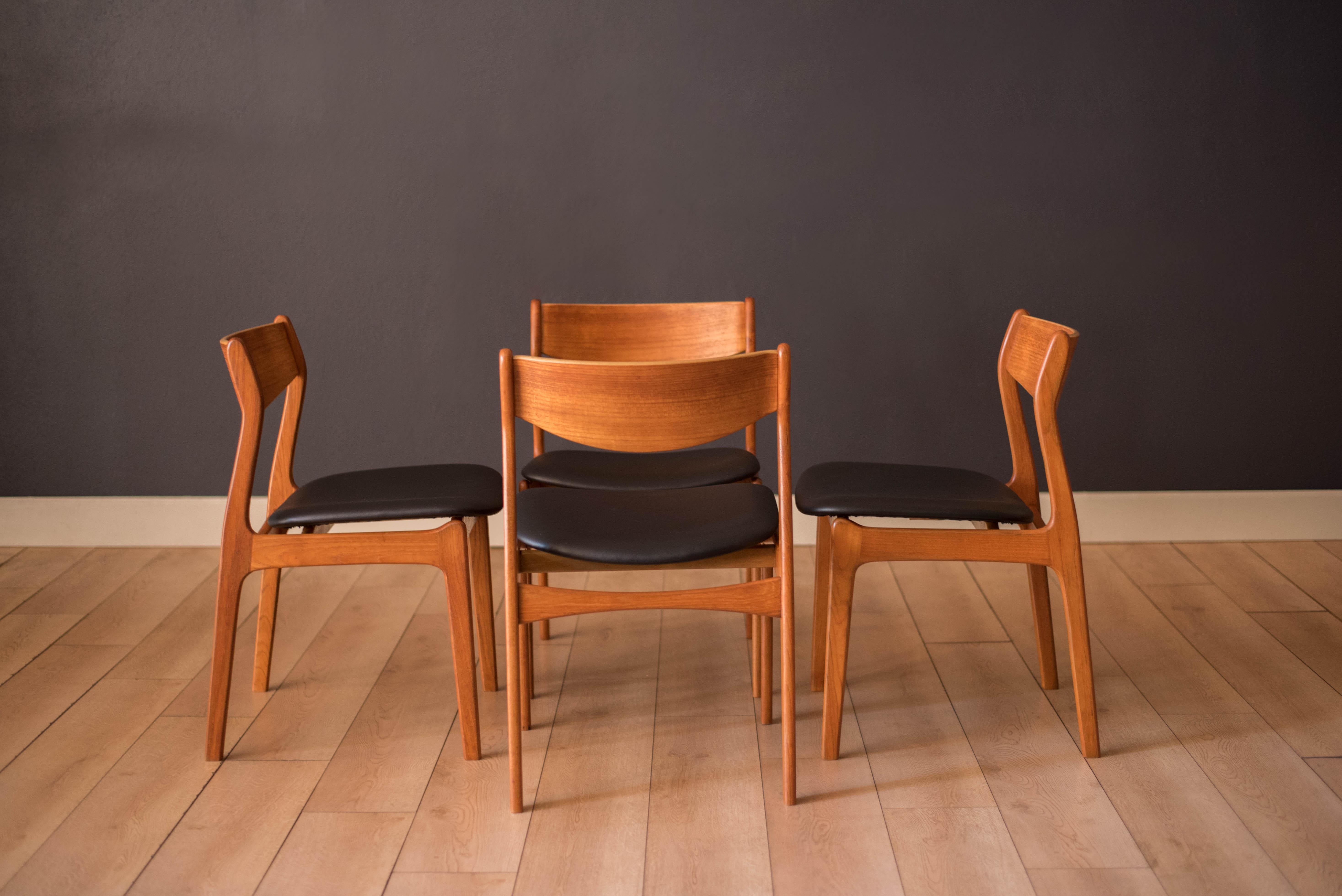 Scandinavian Modern Danish Modern Set of Four Farso Stolefabrik Teak Dining Chairs by P.E. Jørgensen