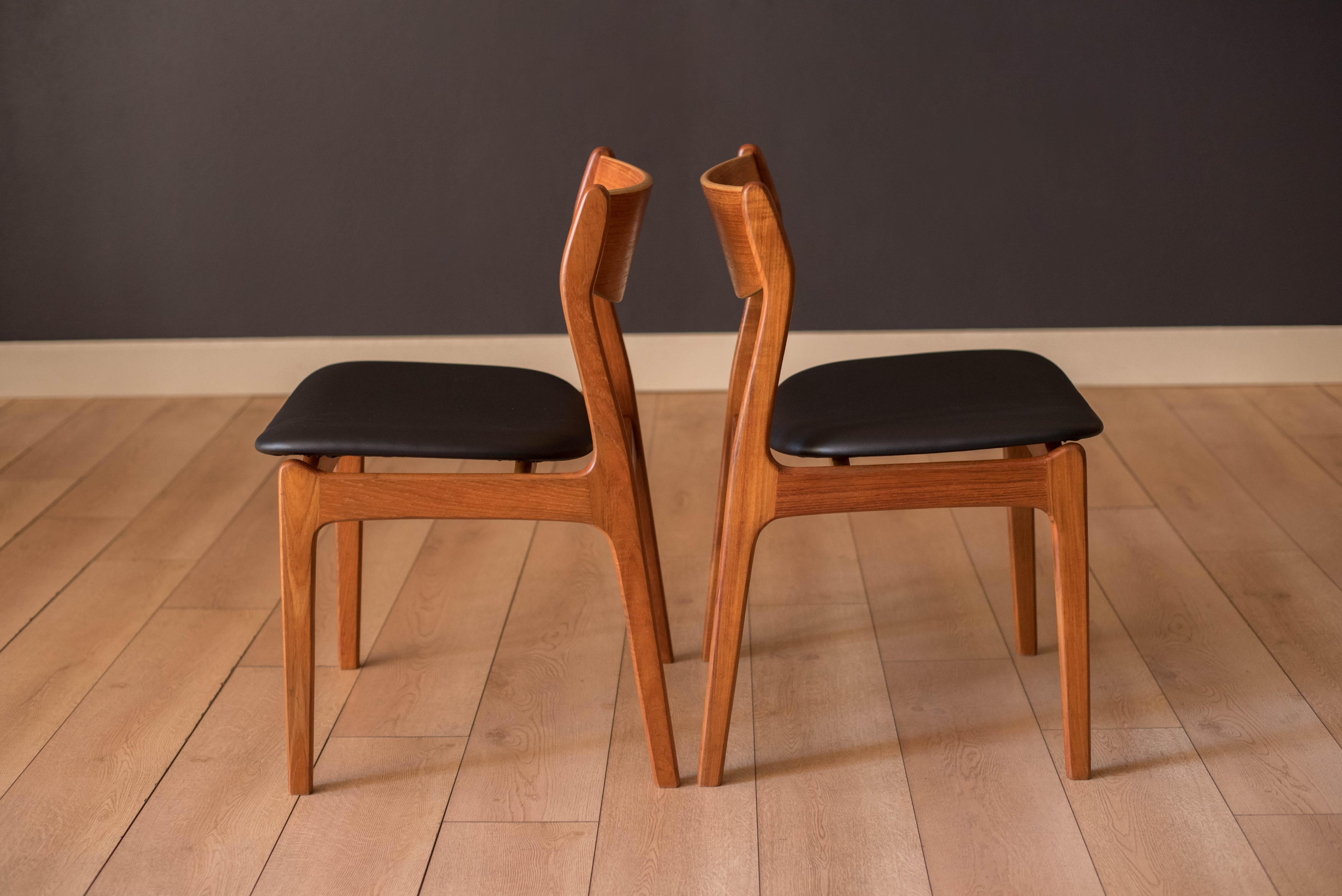 Danish Modern Set of Four Farso Stolefabrik Teak Dining Chairs by P.E. Jørgensen In Good Condition In San Jose, CA