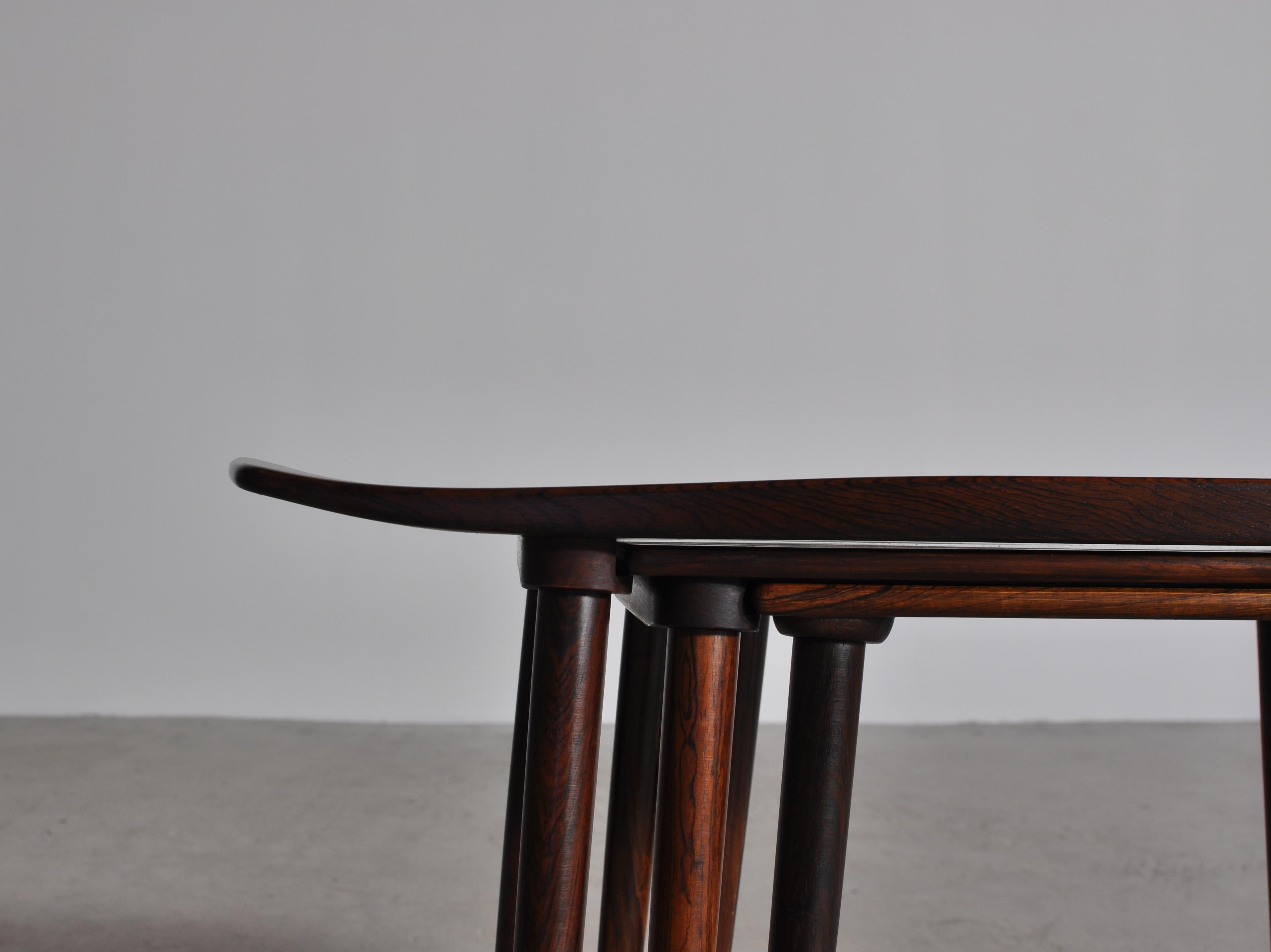 Danish Modern Set of Nesting Tables in Rosewood by I.H. Quistgaard, 1960s 1