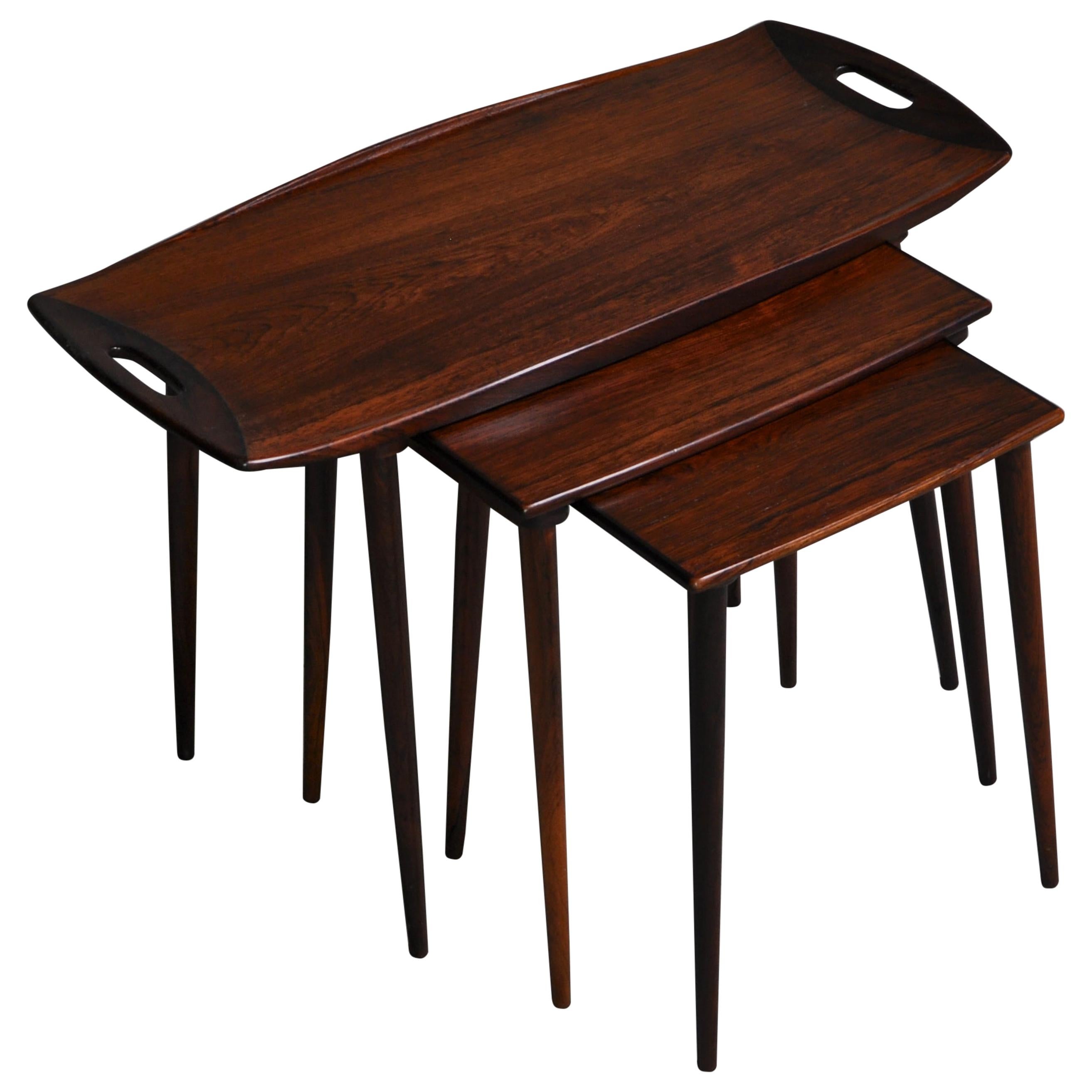 Danish Modern Set of Nesting Tables in Rosewood by I.H. Quistgaard, 1960s