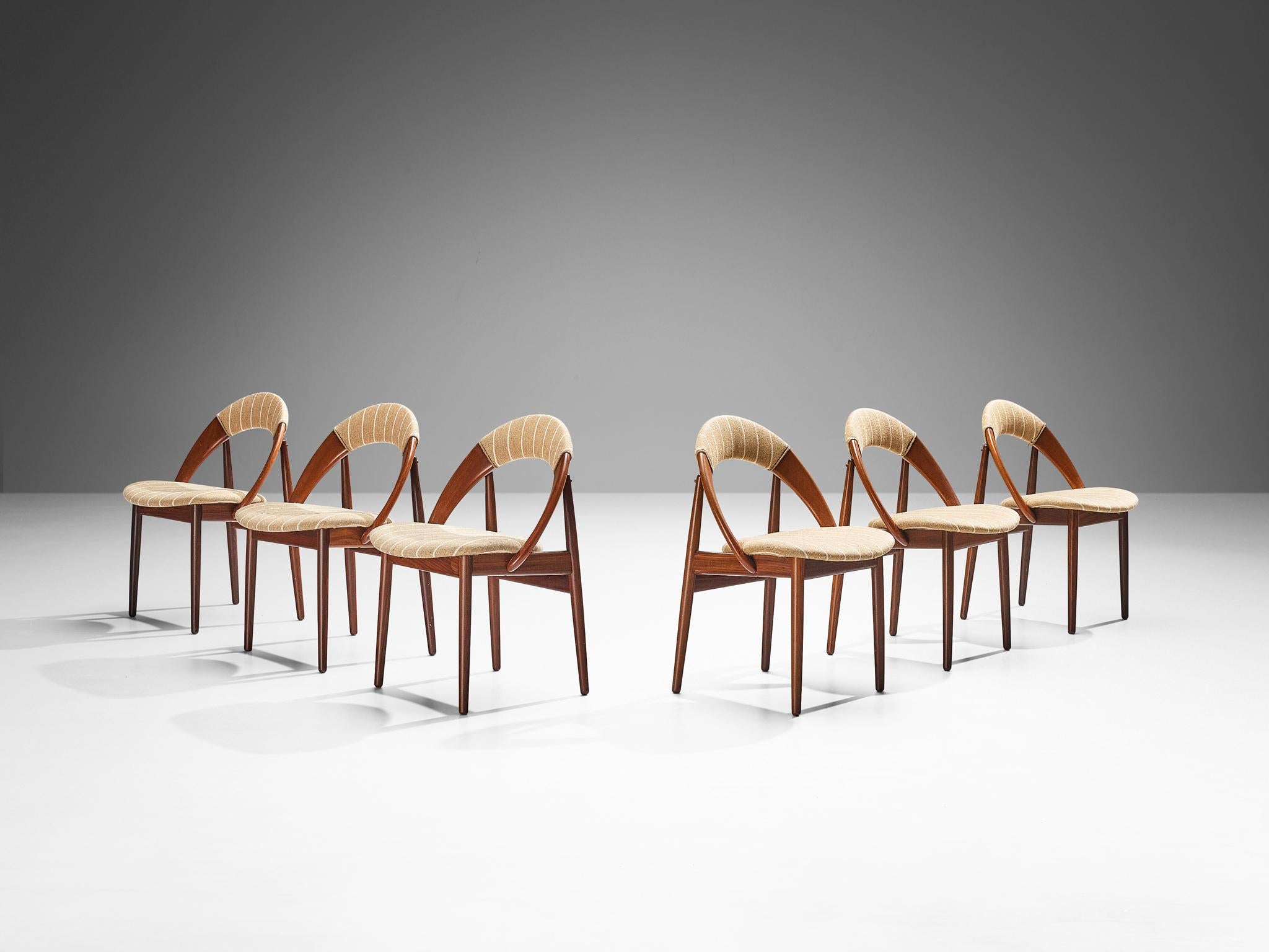Ensemble de six chaises de salle à manger danoises modernes en teck en vente 1