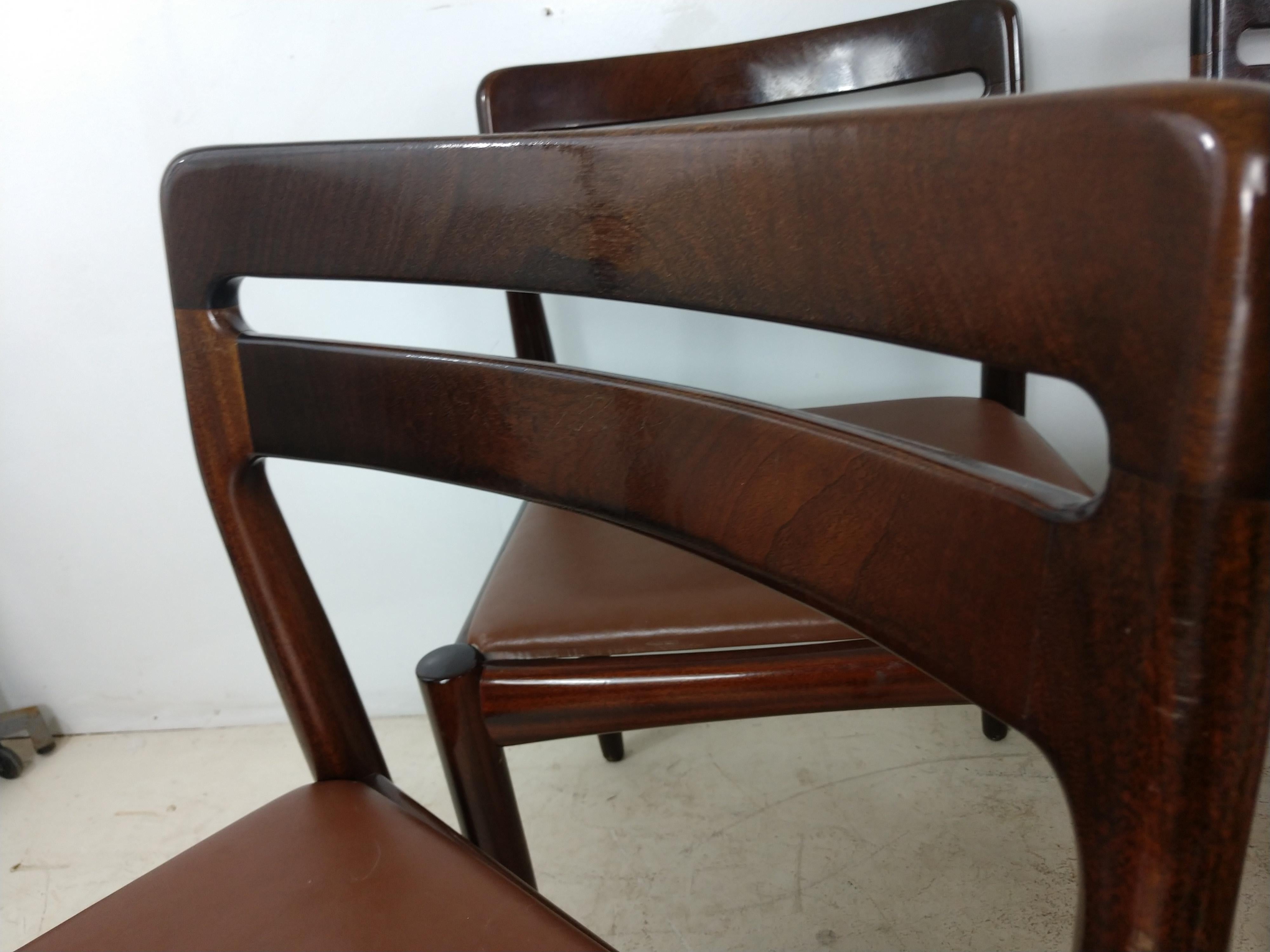 Danish Modern Set of Six Rosewood Dining Chairs H W Klein for Bramin 4