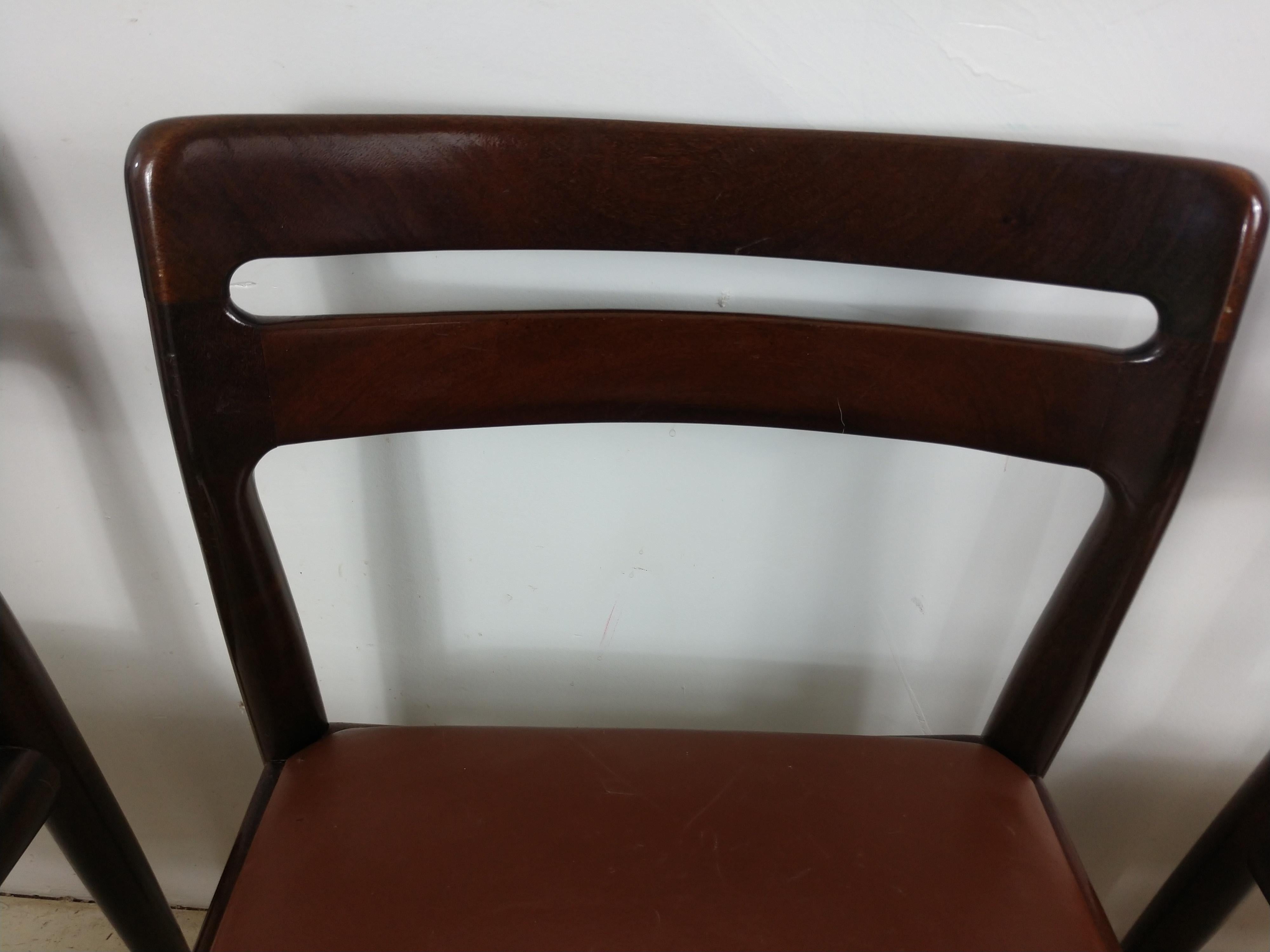 Danish Modern Set of Six Rosewood Dining Chairs H W Klein for Bramin In Good Condition In Port Jervis, NY