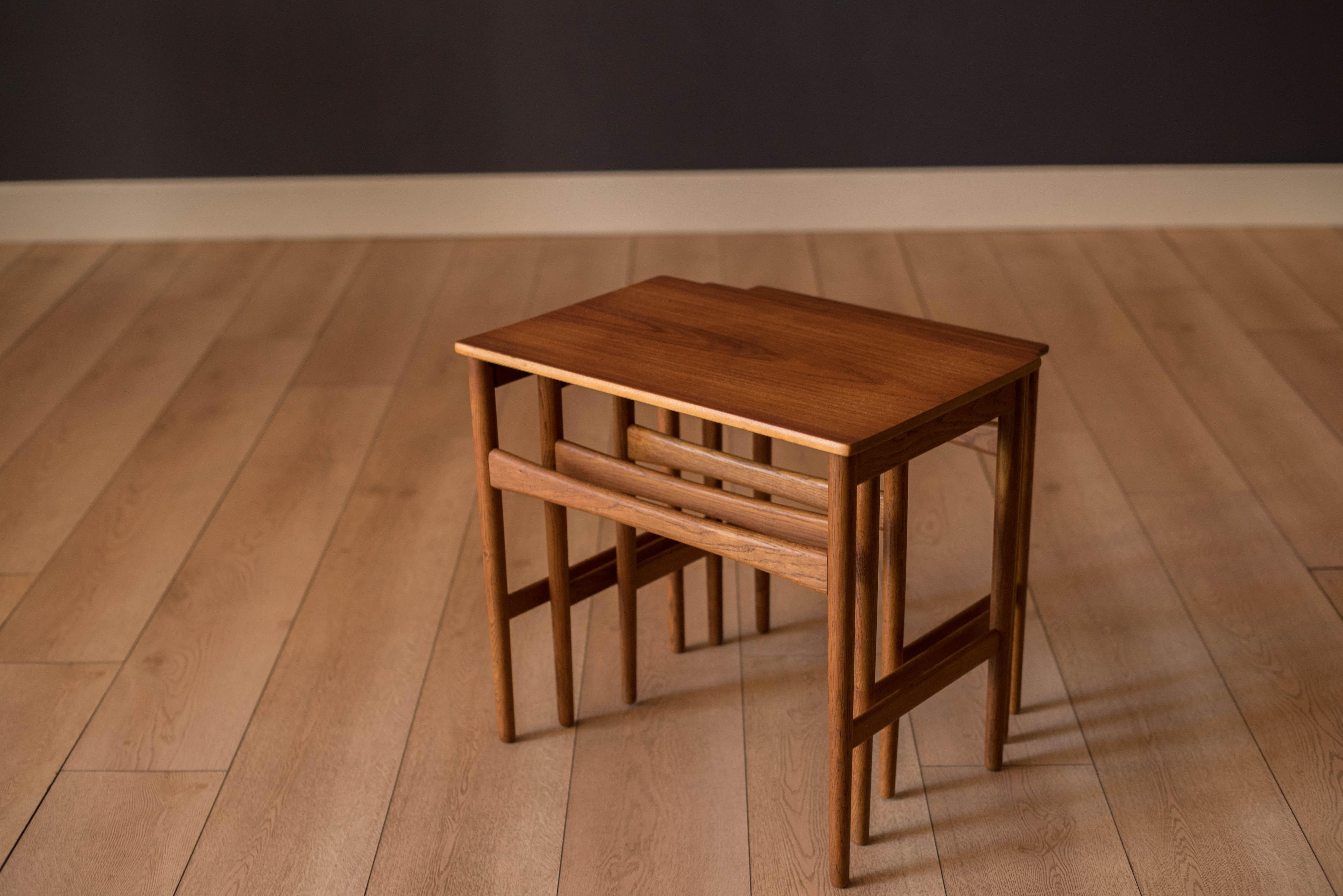 Danish Modern Set of Teak Nesting Tables by Hans J. Wegner for Andreas Tuck For Sale 9