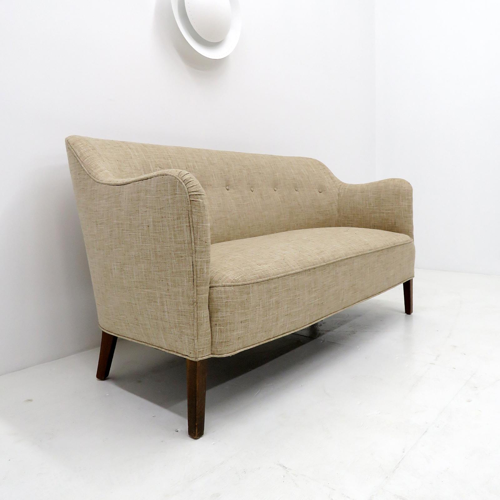 Stained Danish Modern Settee by Jacob Kjaer, 1940