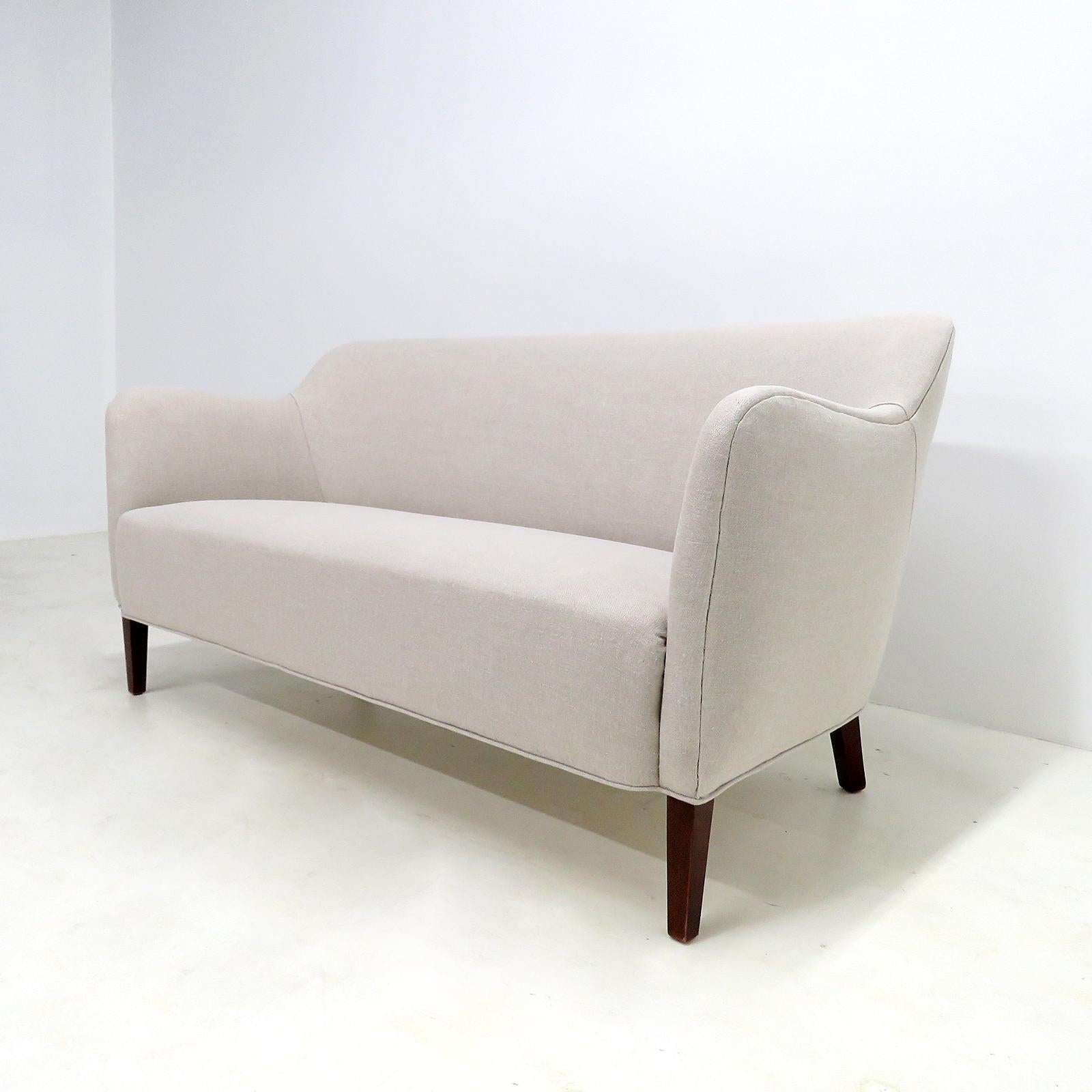 Stained Danish Modern Settee by Jacob Kjaer, 1940