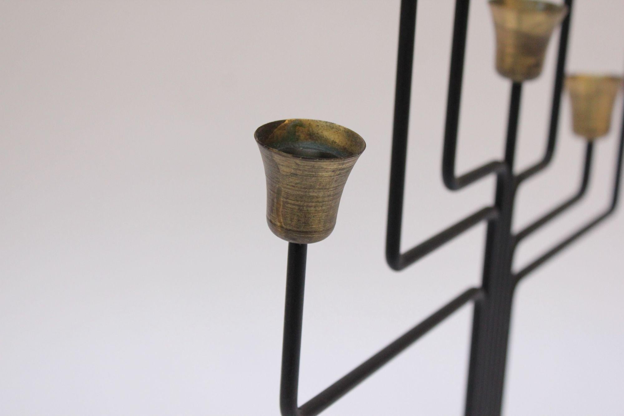 Candelabro moderno danese a sette bracci in ottone di Svend Aage Holm Sørensen in vendita 1