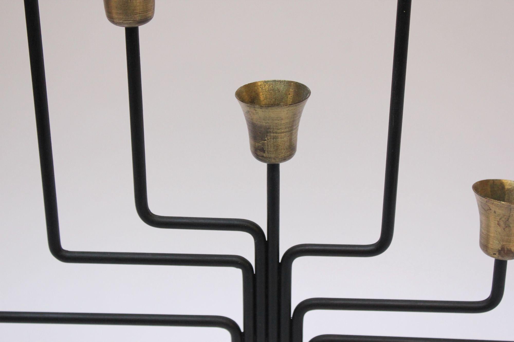 Candelabro moderno danese a sette bracci in ottone di Svend Aage Holm Sørensen in vendita 2