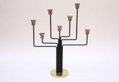 Danish Modern Seven-Arm Brass Candelabrum by Svend Aage Holm Sørensen