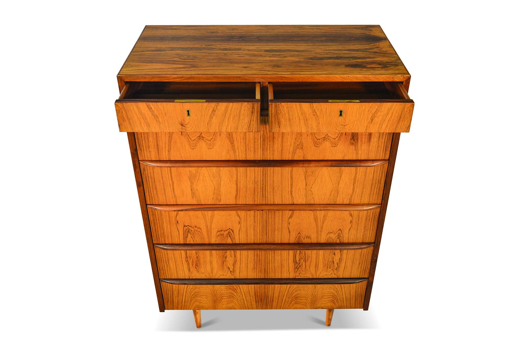 Scandinavian Modern Danish Modern Seven Drawer Rosewood Highboy Dresser