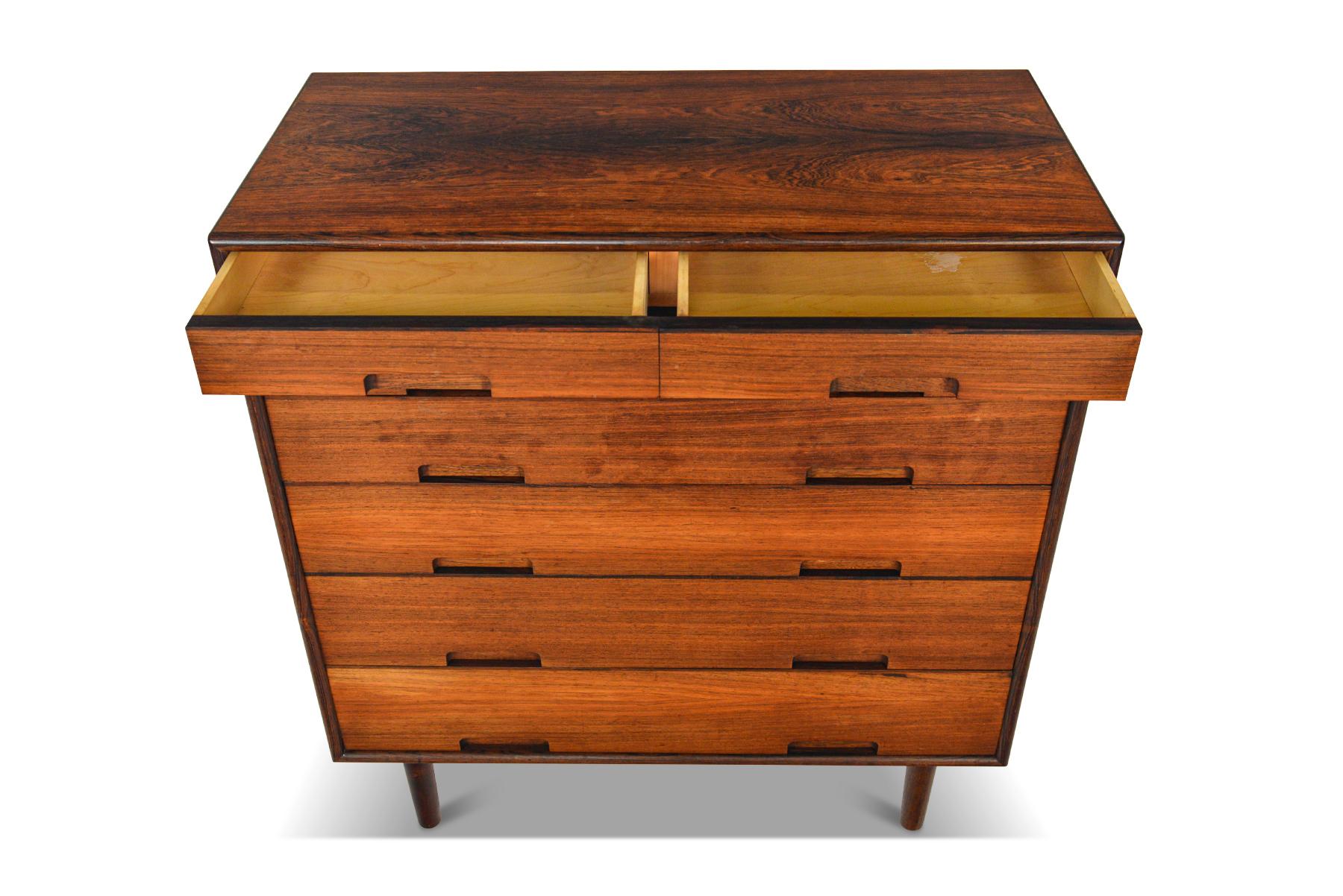 Danish Modern Seven Drawer Rosewood Highboy Dresser In Good Condition In Berkeley, CA