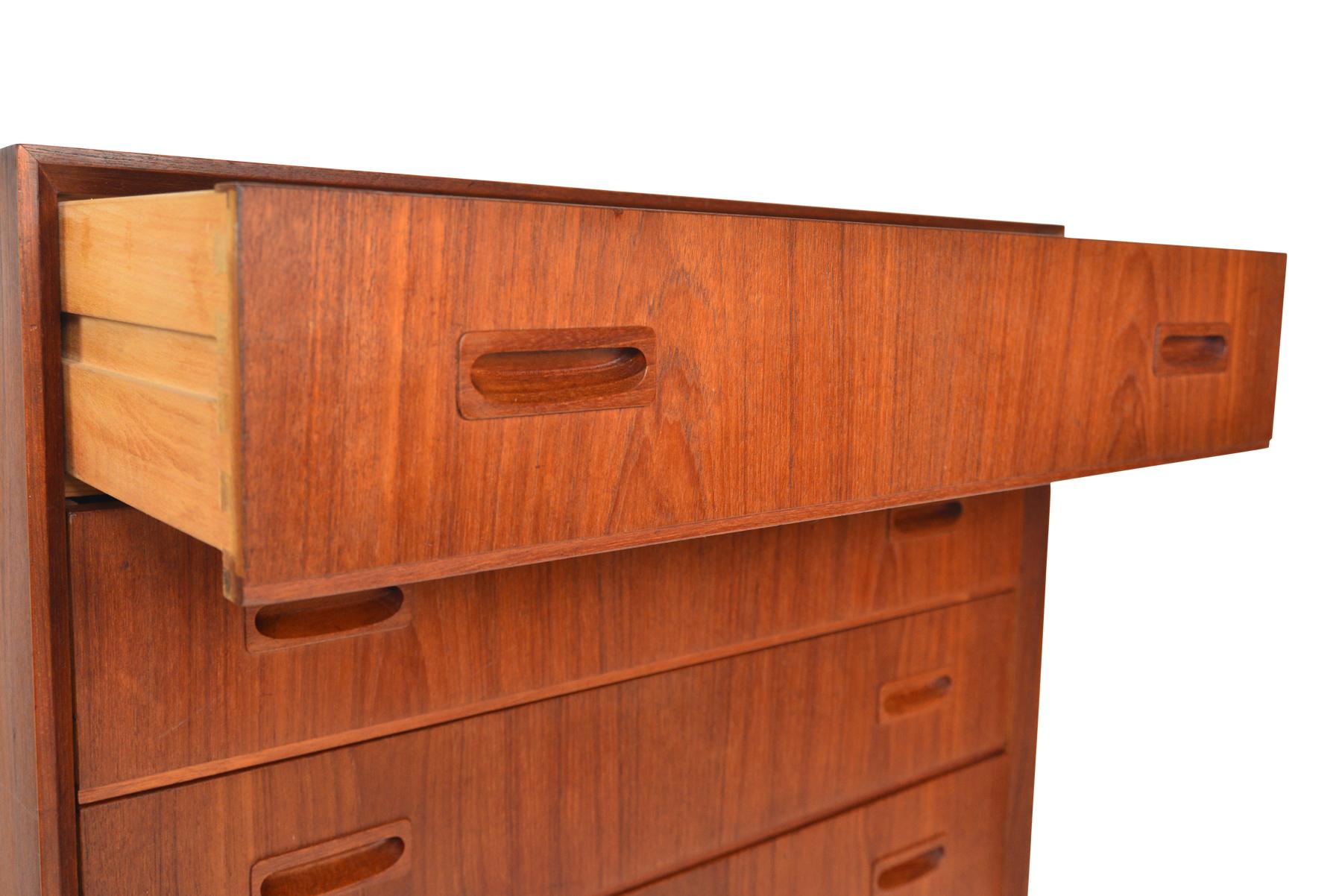 20th Century Danish Modern Seven Drawer Teak Highboy Dresser