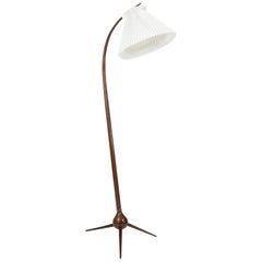 Retro Danish Modern Severin Hansen "Bridge" Floor Lamp with Le Klint Shade