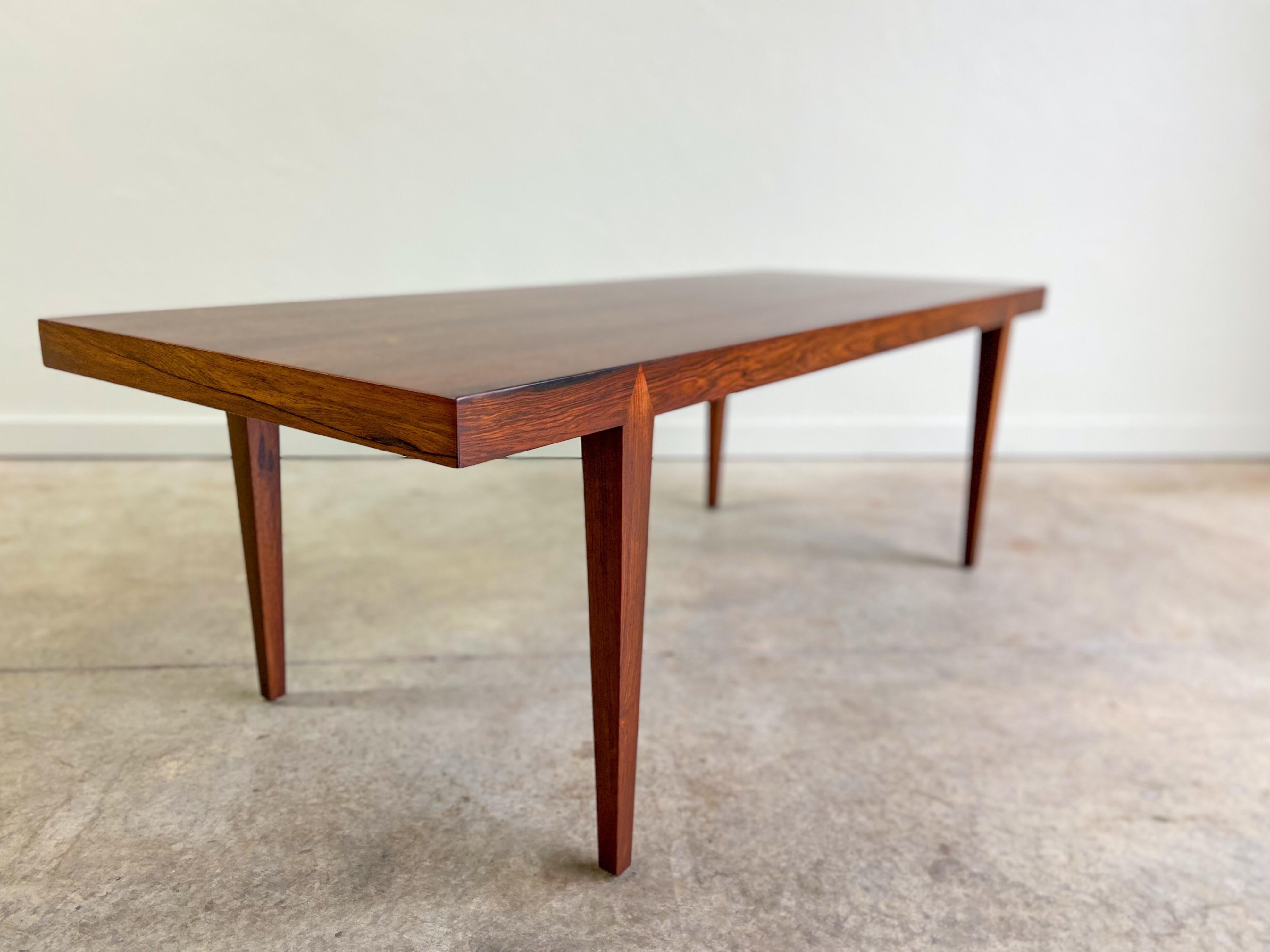 Severin Hansen Rosewood Coffee Table, Denmark, 1960s In Good Condition For Sale In Round Rock, TX