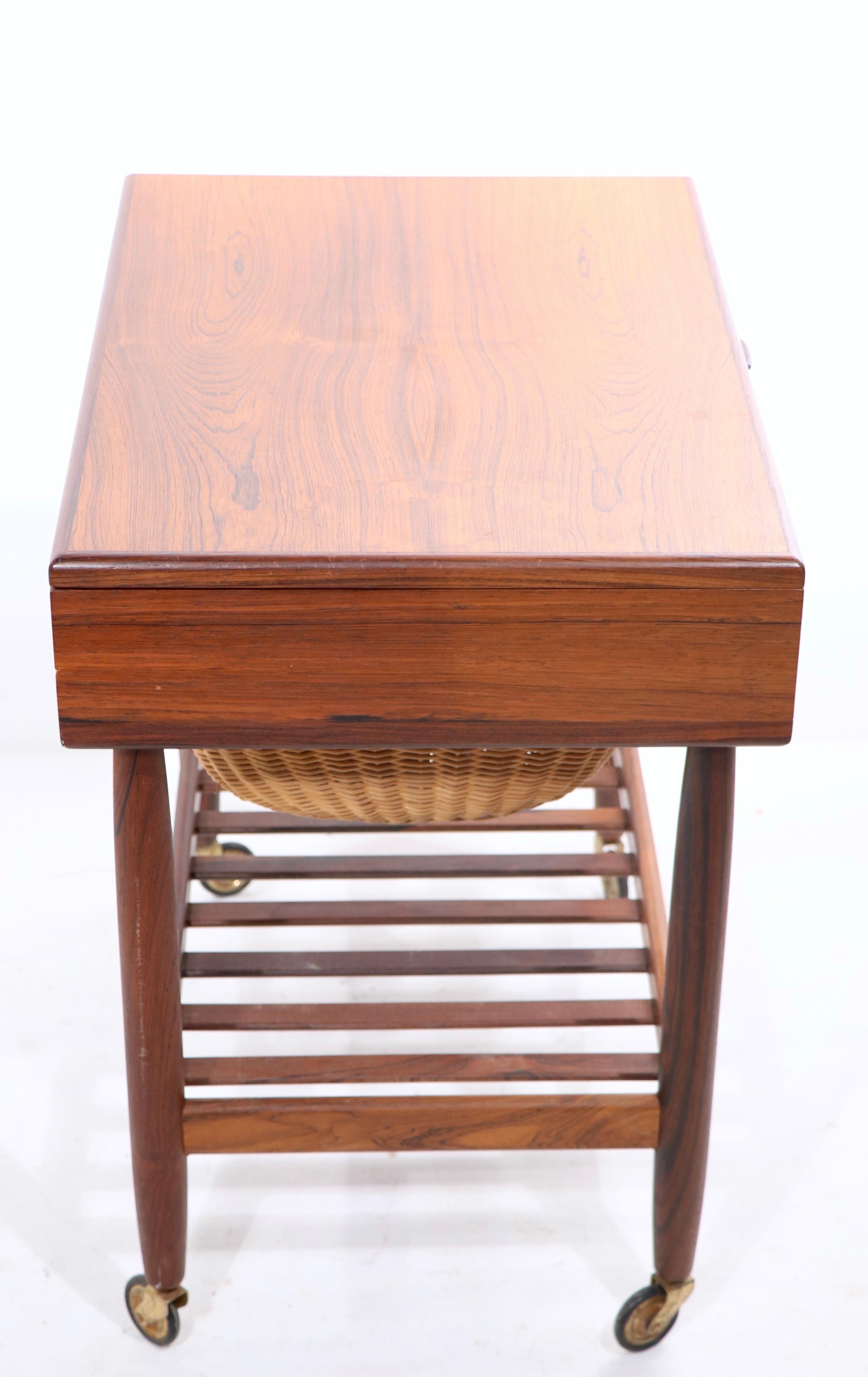 Danish Modern Sewing Table Cart by Ejvind Johansson for FB Mobler  For Sale 7