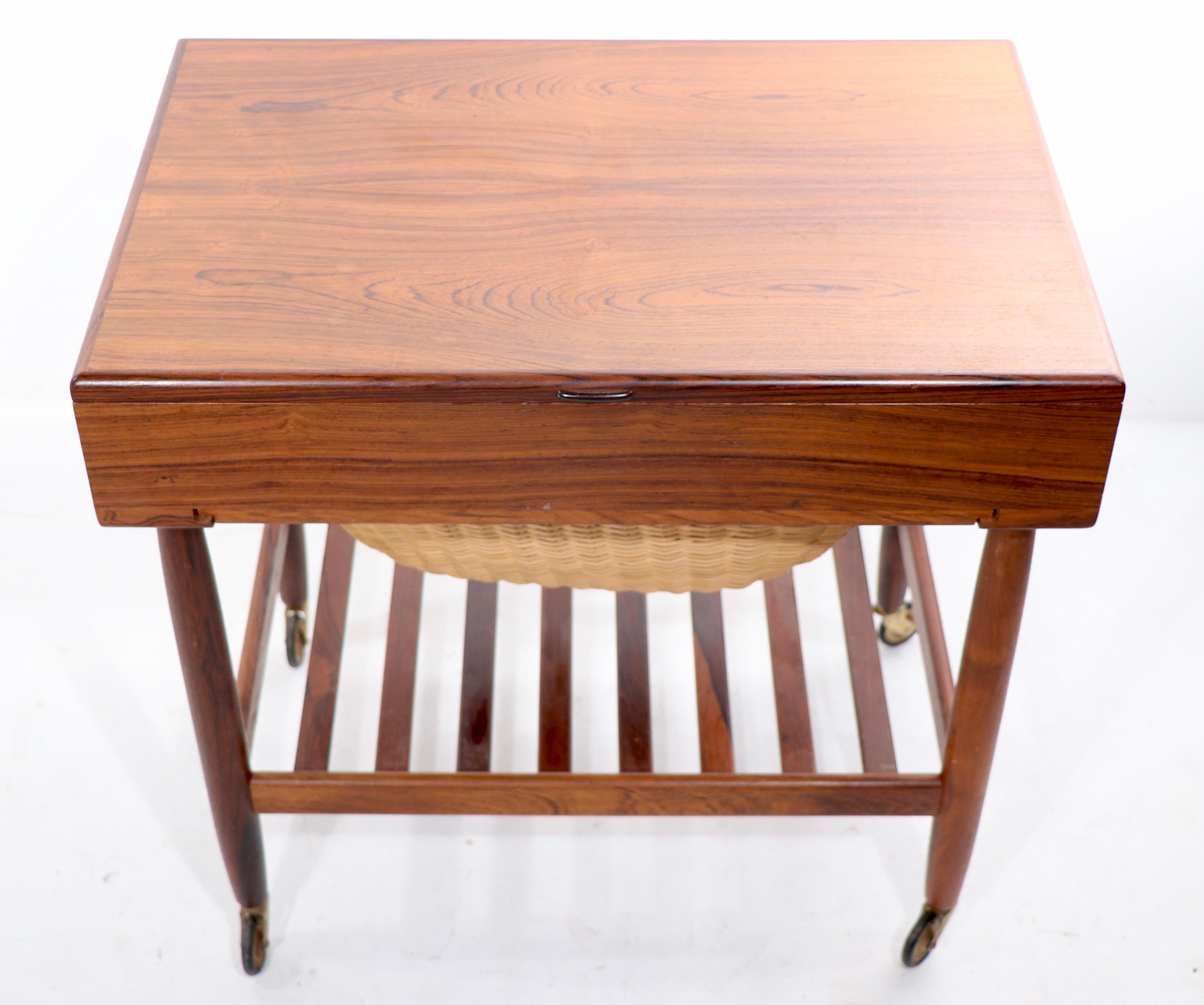 Mid-20th Century Danish Modern Sewing Table Cart by Ejvind Johansson for FB Mobler  For Sale