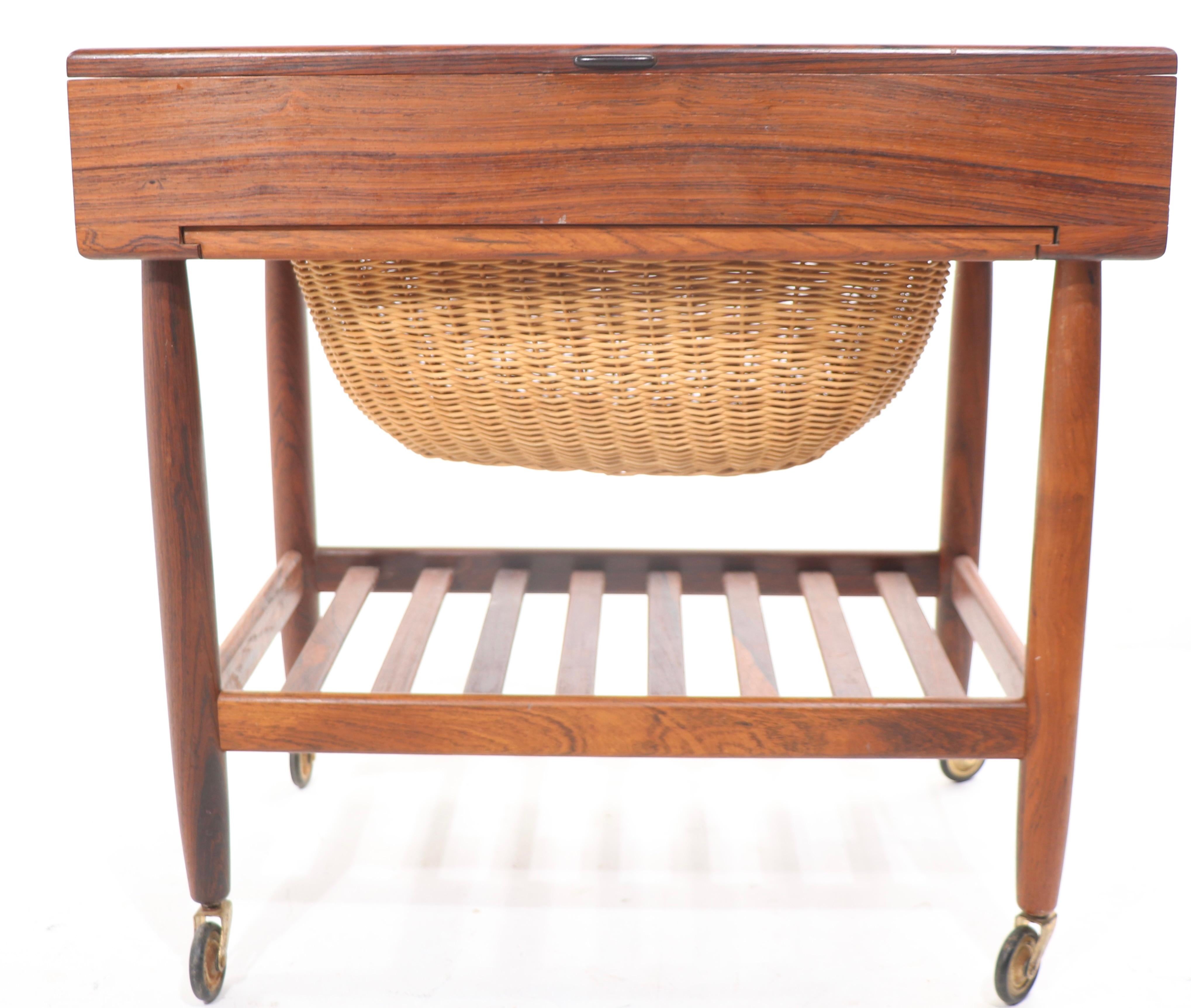 Danish Modern Sewing Table Cart by Ejvind Johansson for FB Mobler  For Sale 1