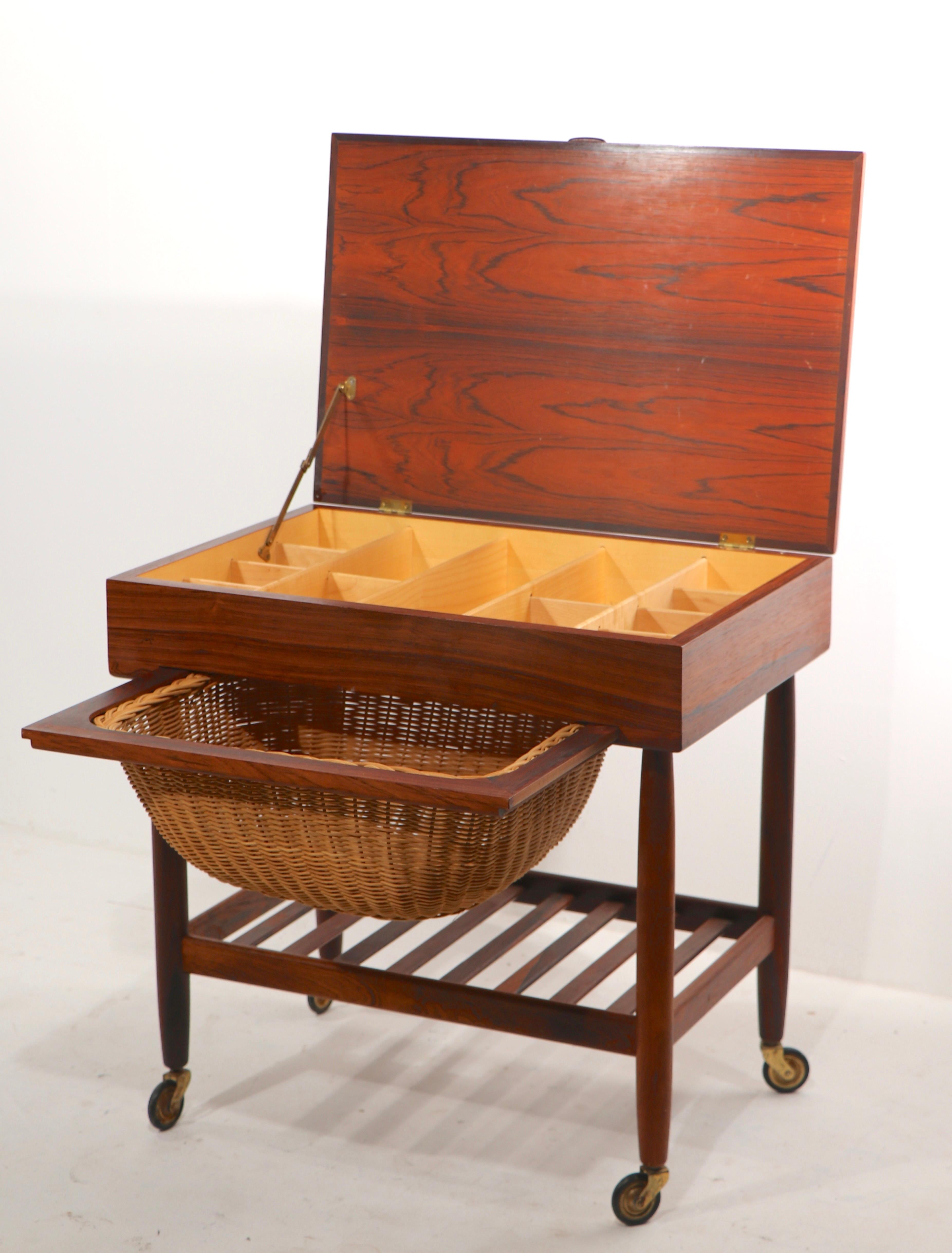 Danish Modern Sewing Table Cart by Ejvind Johansson for FB Mobler  For Sale 3