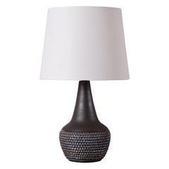 Danish Modern Søholm Blue Ceramic Table Lamp with Lampshade by Einar Johansen