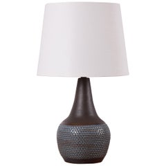 Danish Modern Søholm Blue Ceramic Table Lamp with Lampshade by Einar Johansen