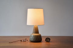 Danish Modern Søholm Ceramic Table Lamp Dusted Brown by Einar Johansen, 1960s