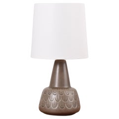 Danish Modern Søholm Ceramic Table Lamp Dusted Brown by Einar Johansen, 1960s