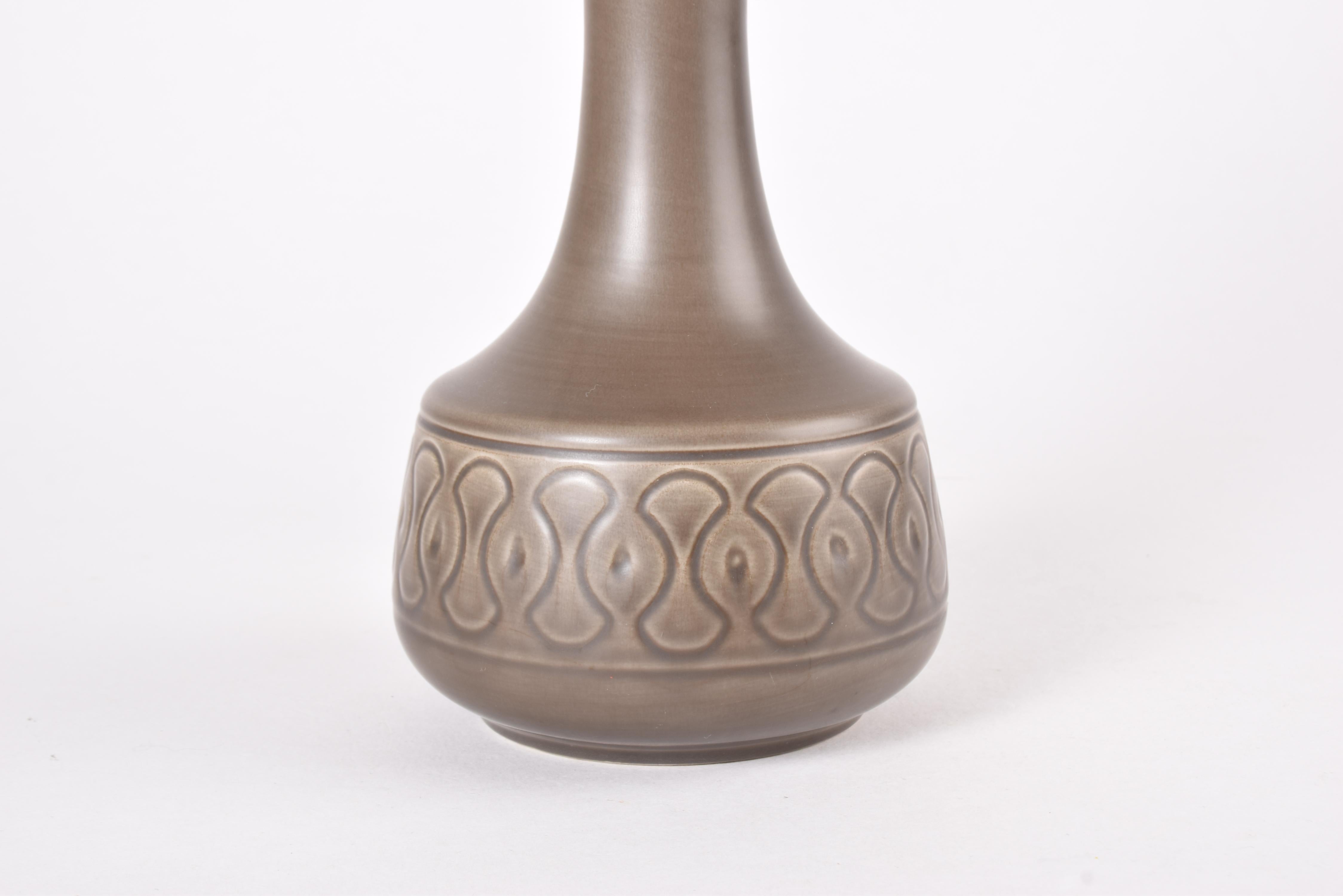 Mid-20th Century Danish Modern Søholm Ceramic Table Lamp Dusted Brown for Bedside or Shelf, 1960s