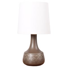 Dänische Moderne Søholm Keramik-Tischlampe Gestaubt Brown für Nachttisch oder Regal, 1960er Jahre
