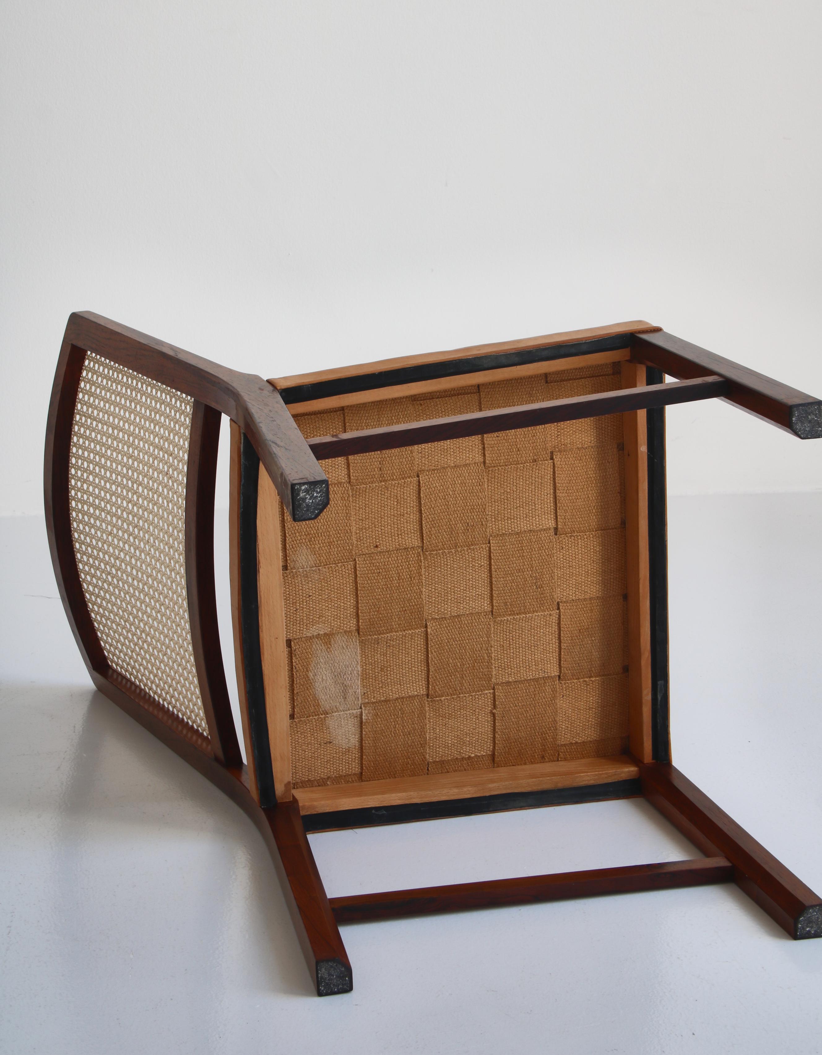 Danish Modern Side Chair in Rosewood and Leather by Bernt Petersen, 1960s 13