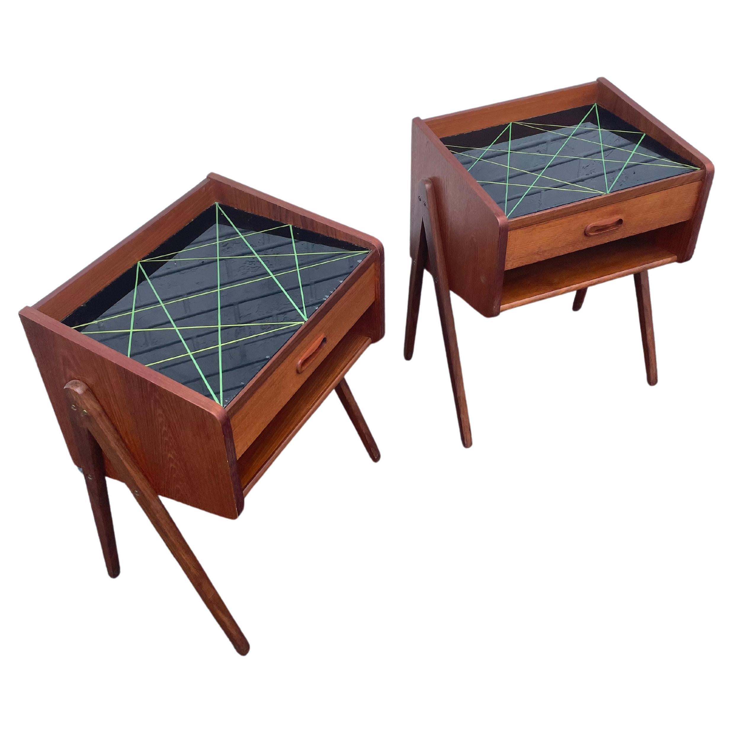 Danish Modern Side or End Tables - a Pair For Sale