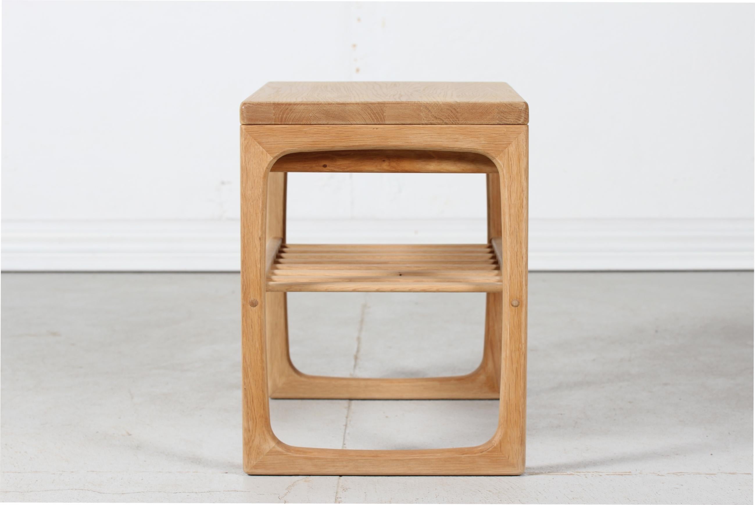 Danish Modern Side Table with Drawer Made of Oak by Danish Cabinetmaker, 1980s For Sale 5