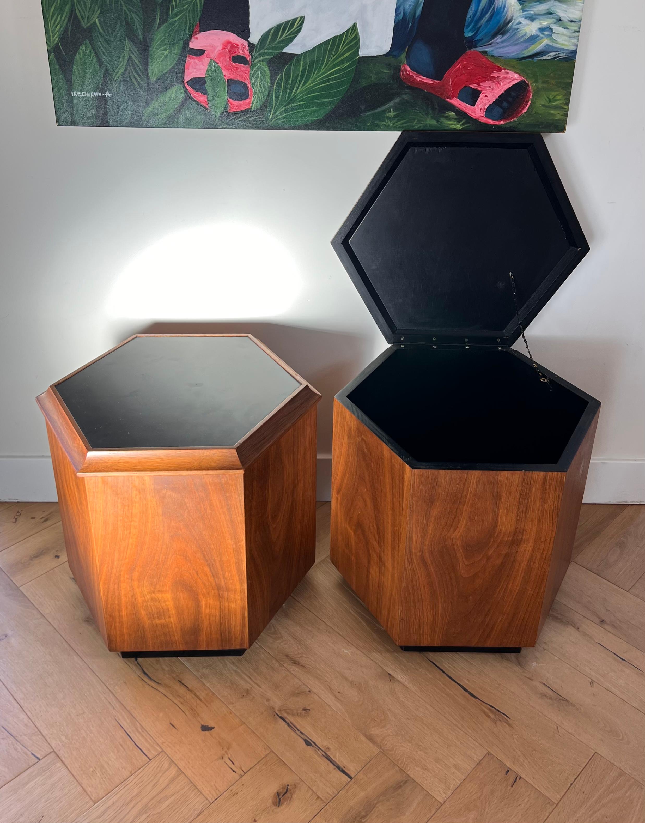 Danish Modern Side Tables or Nightstands, Pair, 1960s 4