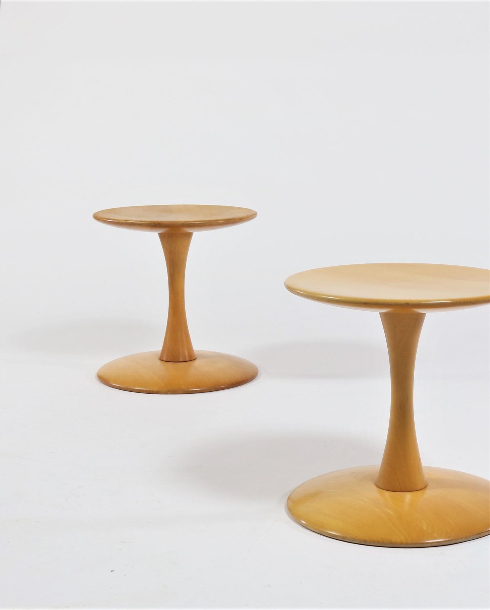 Lacquered Danish Modern Side Tables or Stools by Nanna Ditzel 