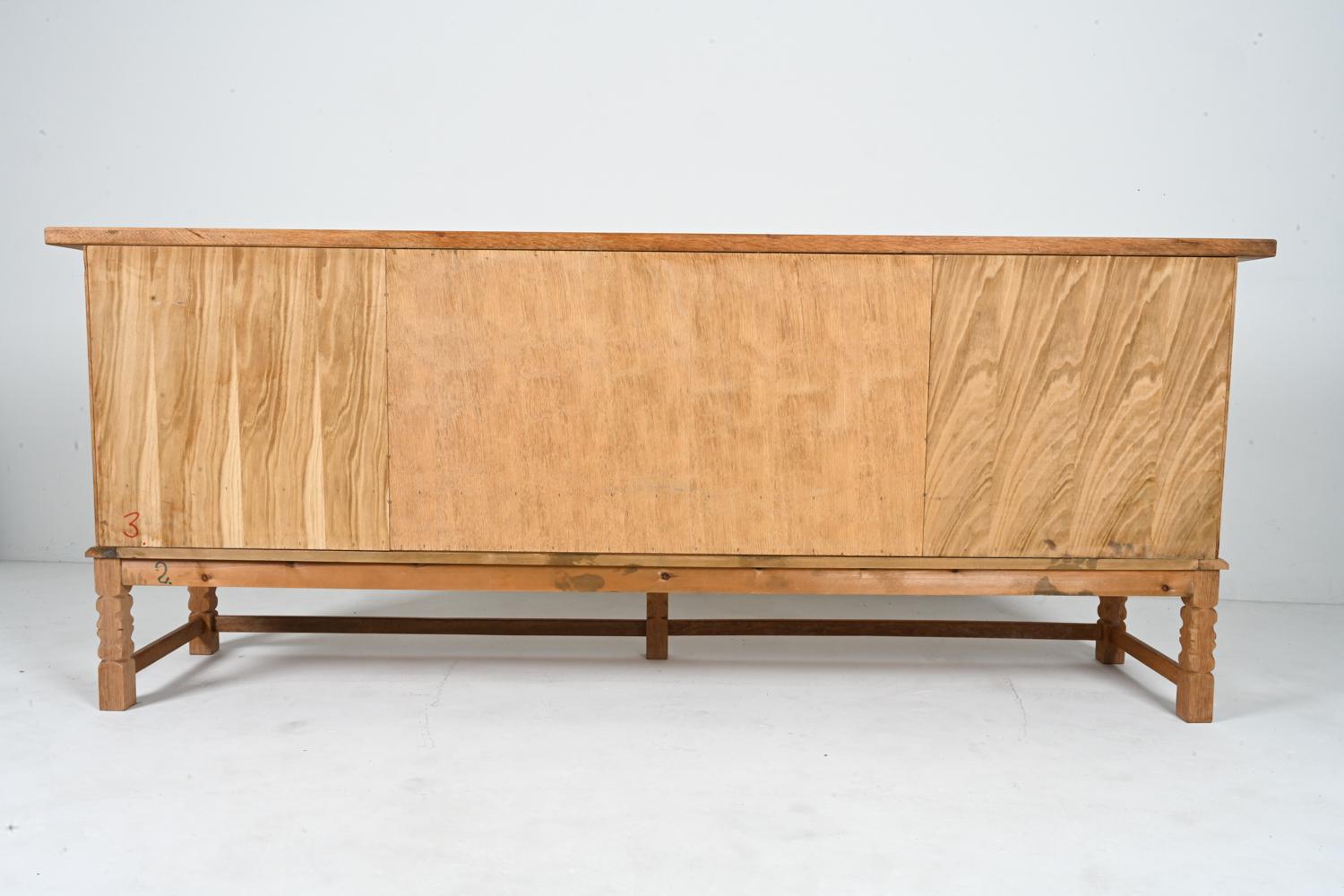 Danish Modern Sideboard in White Oak, Attributed to Henning Kjærnulf  For Sale 8