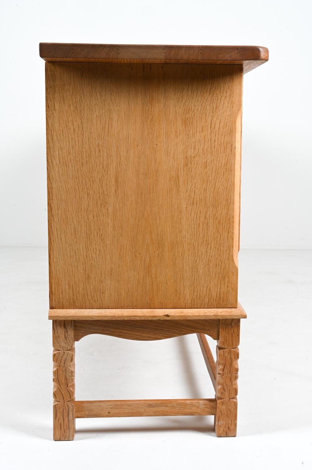 Danish Modern Sideboard in White Oak, Attributed to Henning Kjærnulf  For Sale 11