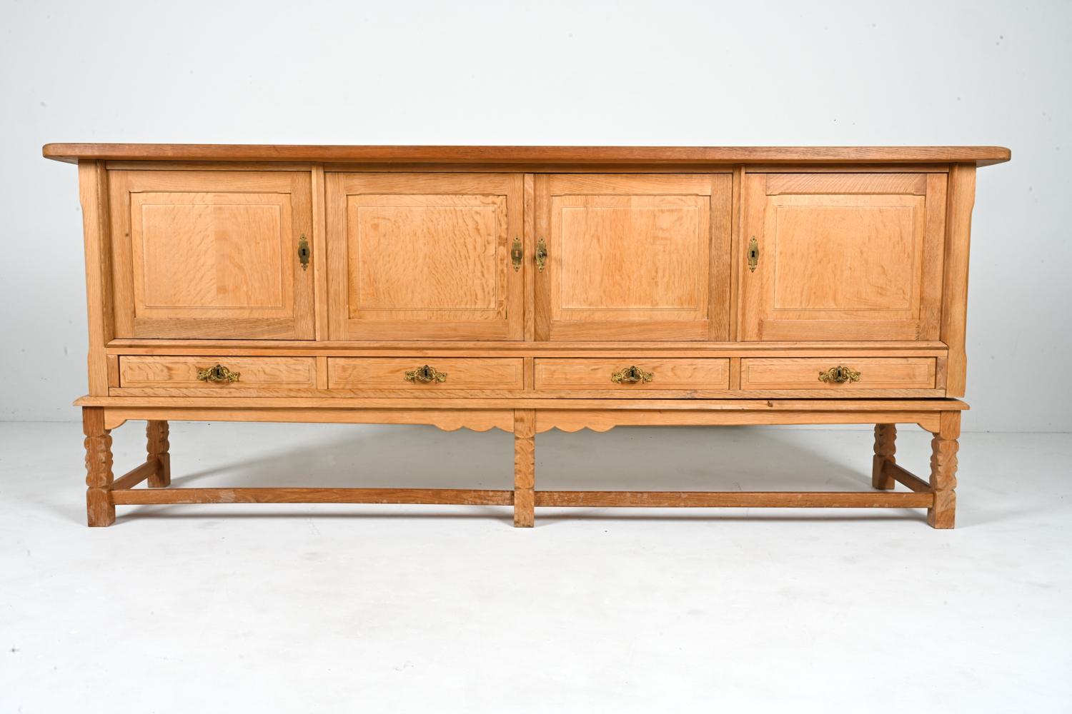 Danish Modern Sideboard in White Oak, Attributed to Henning Kjærnulf  In Good Condition For Sale In Norwalk, CT