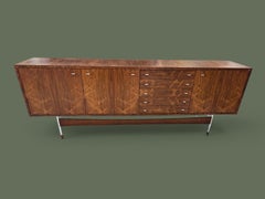 Danish Modern Sideboard, Rosewood, Chrome Legs, 1960s