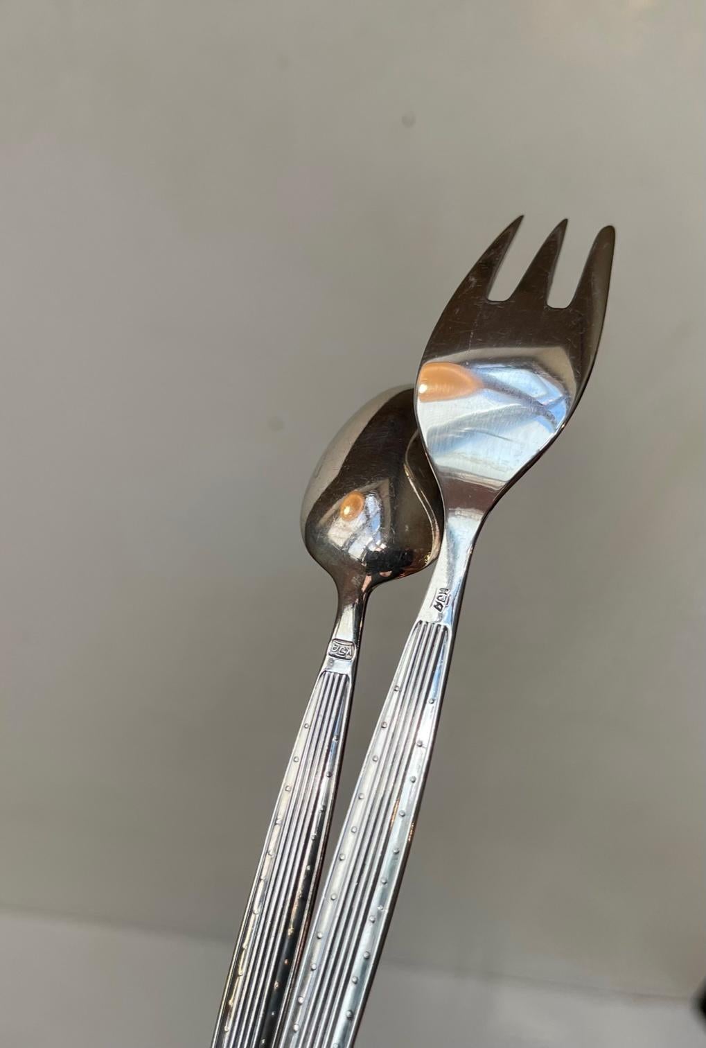 Mid-20th Century Danish Modern Silver-Plated Capri Cutlery Set for 12 Persons by Kr. J. Andersen For Sale
