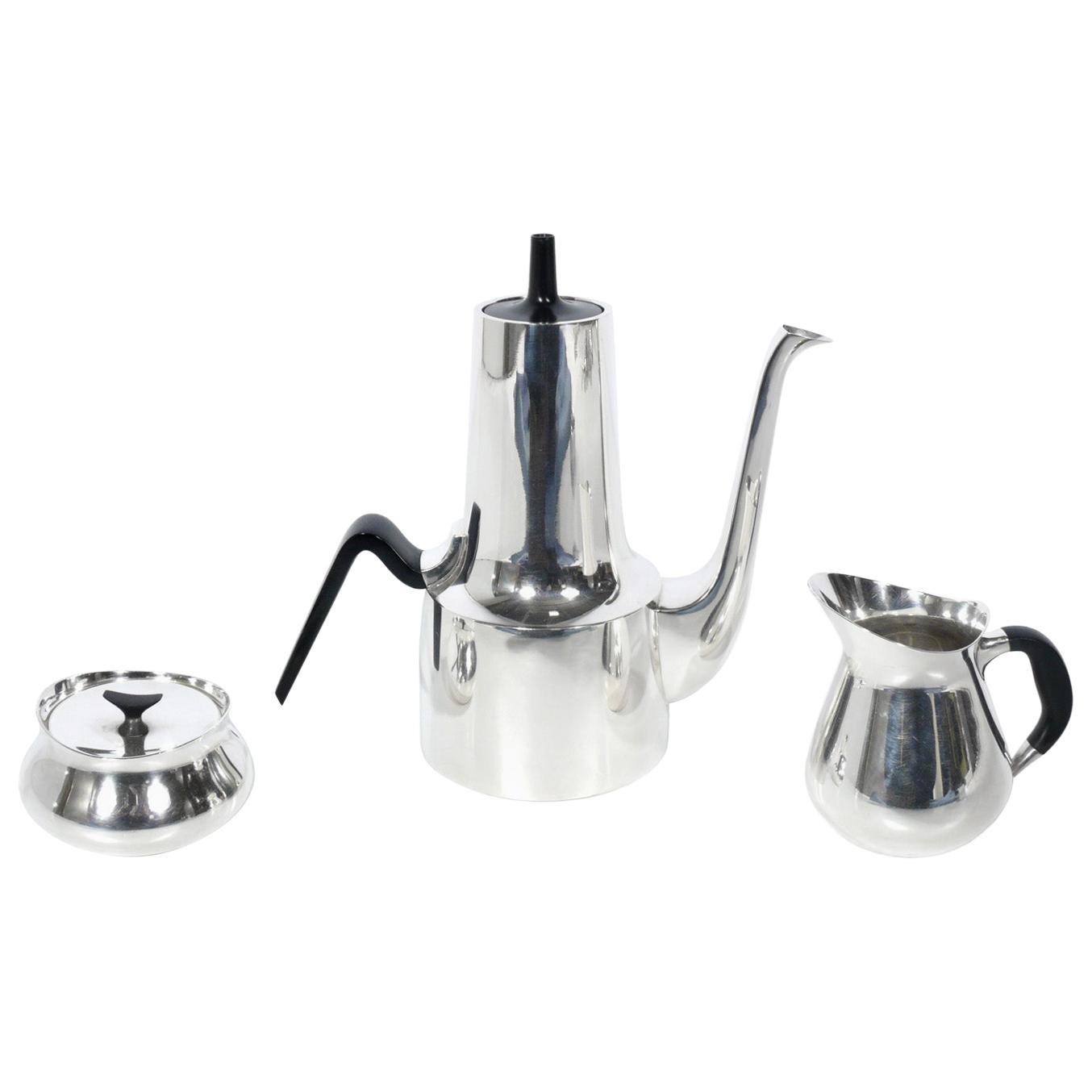 Danish Modern Silver Plated Coffee or Tea Set by Cohr For Sale